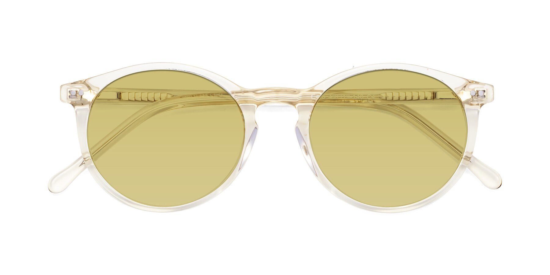 Folded Front of Echo in Light Amber with Medium Champagne Tinted Lenses