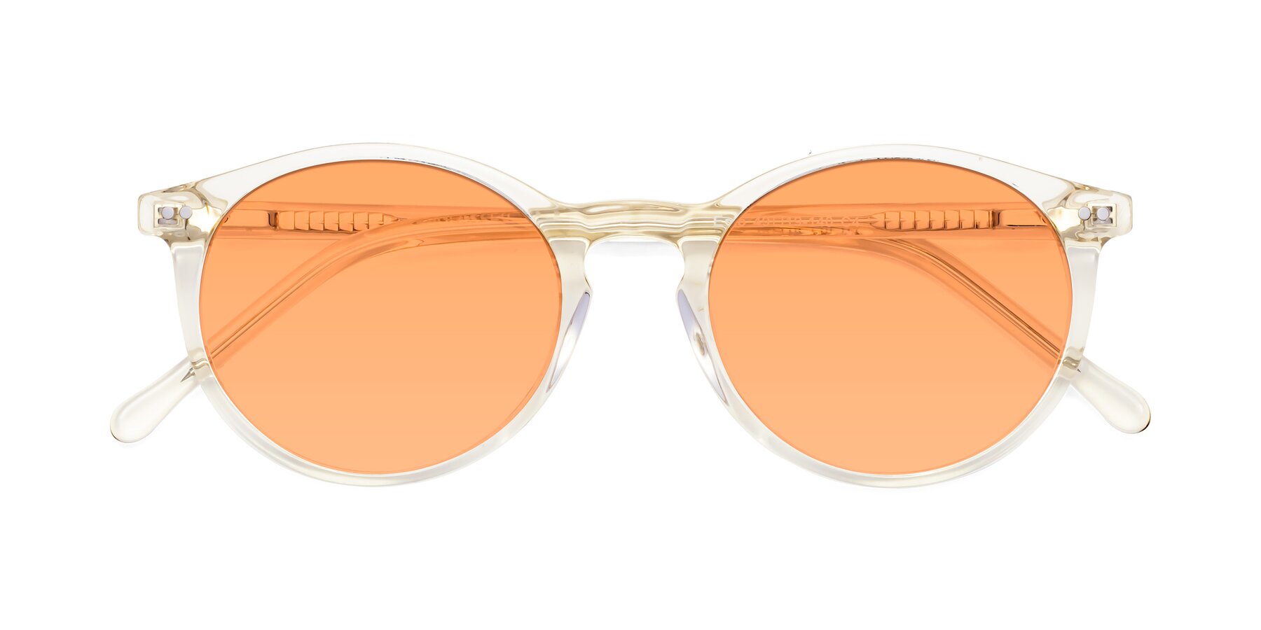 Folded Front of Echo in Light Amber with Medium Orange Tinted Lenses