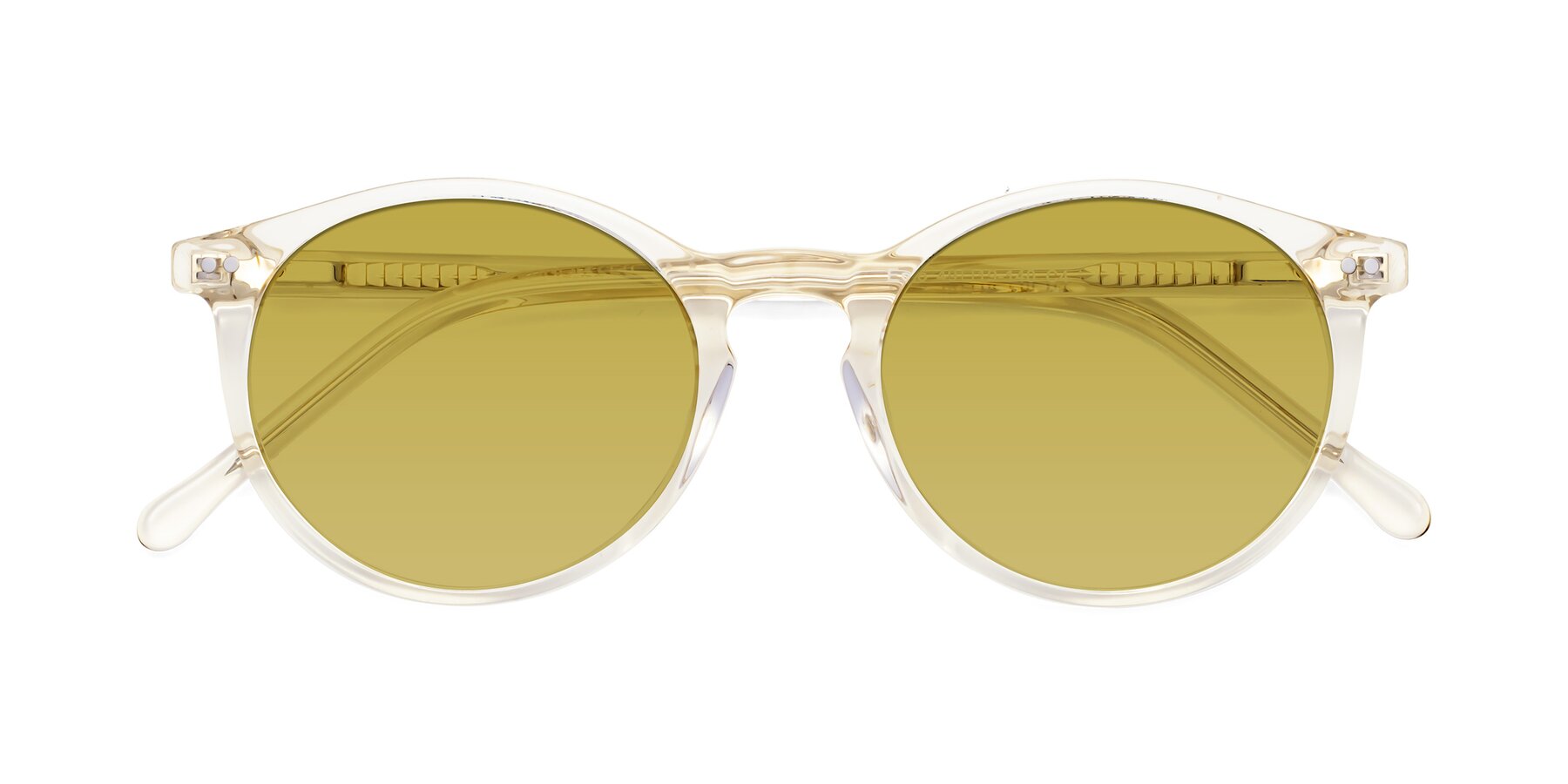 Folded Front of Echo in Light Amber with Champagne Tinted Lenses