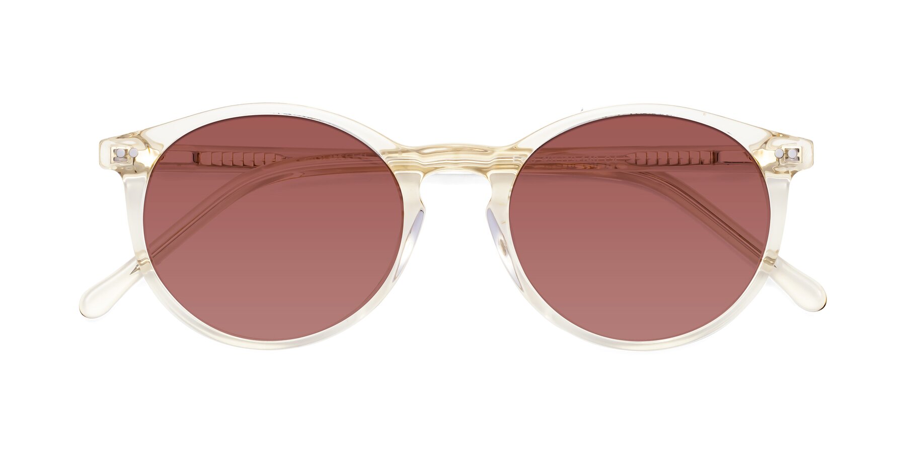 Folded Front of Echo in Light Amber with Garnet Tinted Lenses