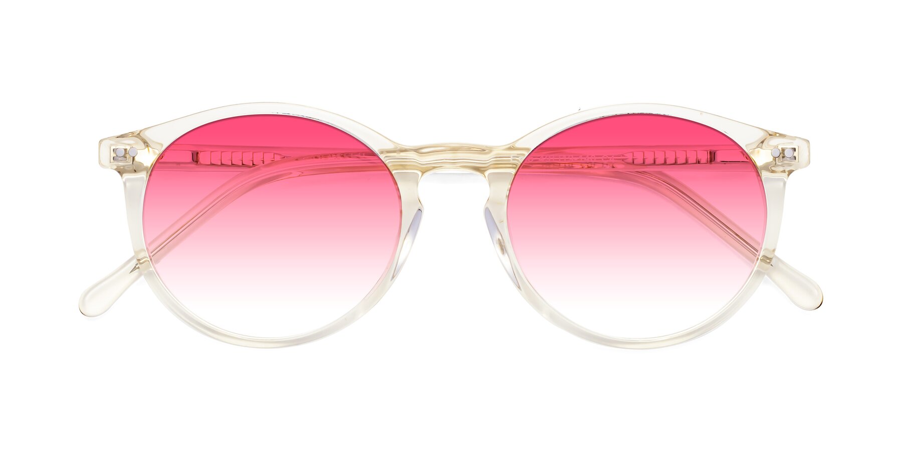 Folded Front of Echo in Light Amber with Pink Gradient Lenses