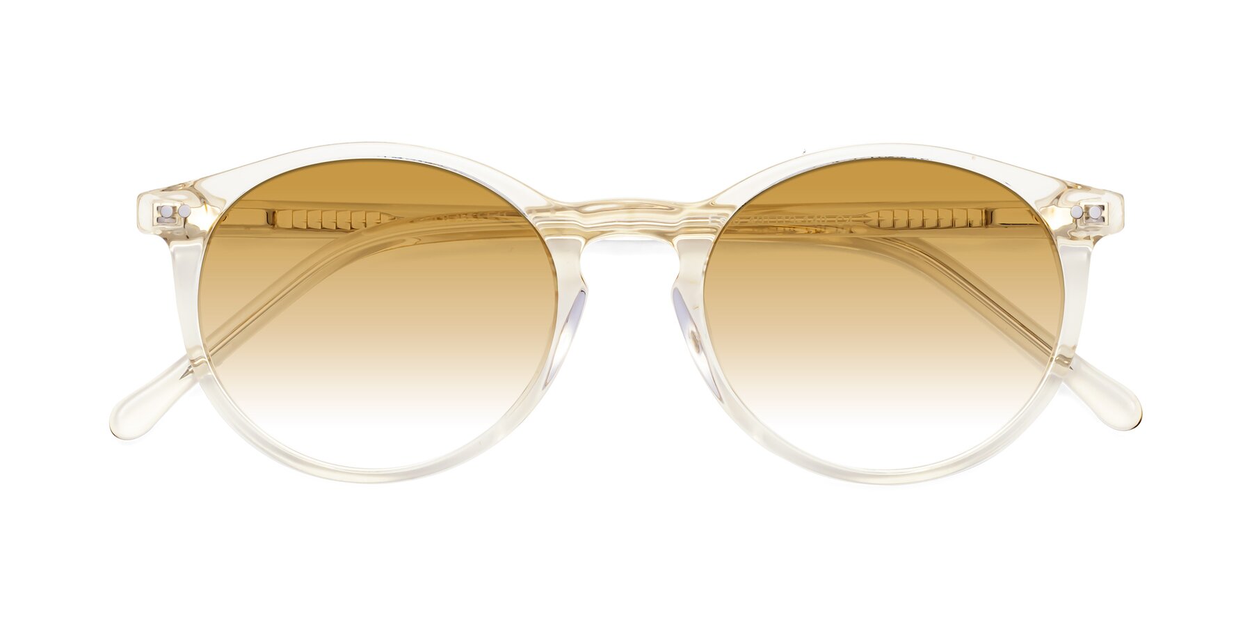 Folded Front of Echo in Light Amber with Champagne Gradient Lenses