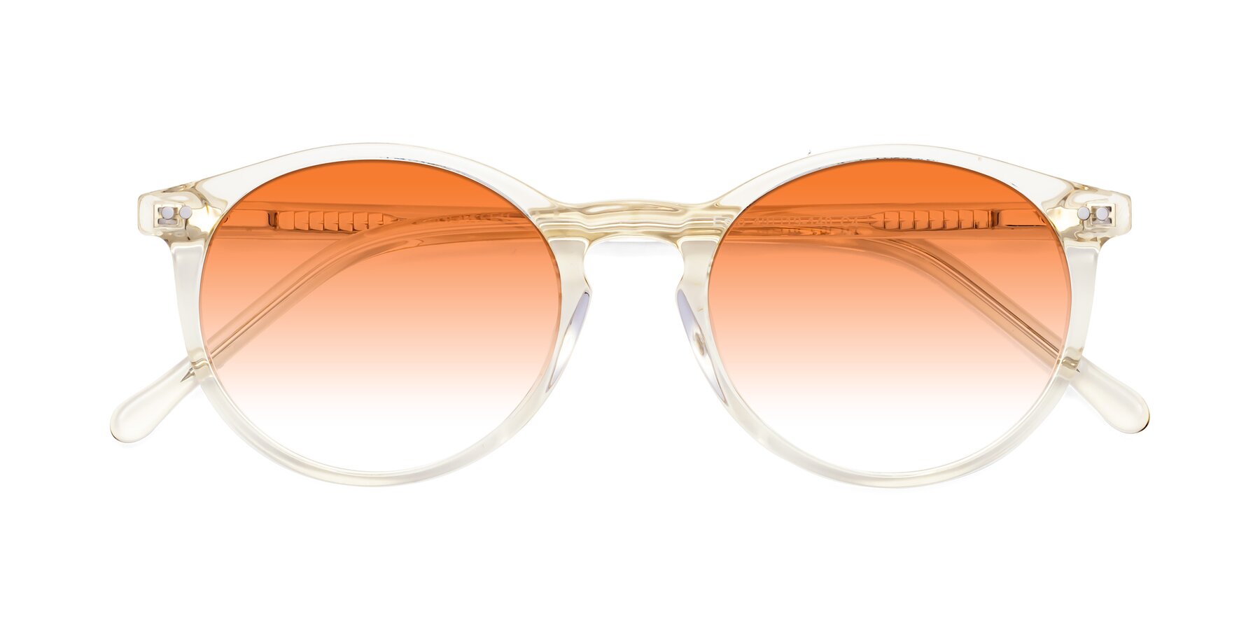 Folded Front of Echo in Light Amber with Orange Gradient Lenses