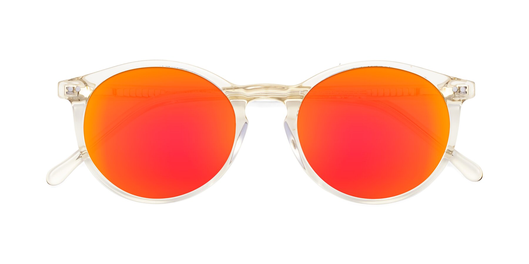 Folded Front of Echo in Light Amber with Red Gold Mirrored Lenses