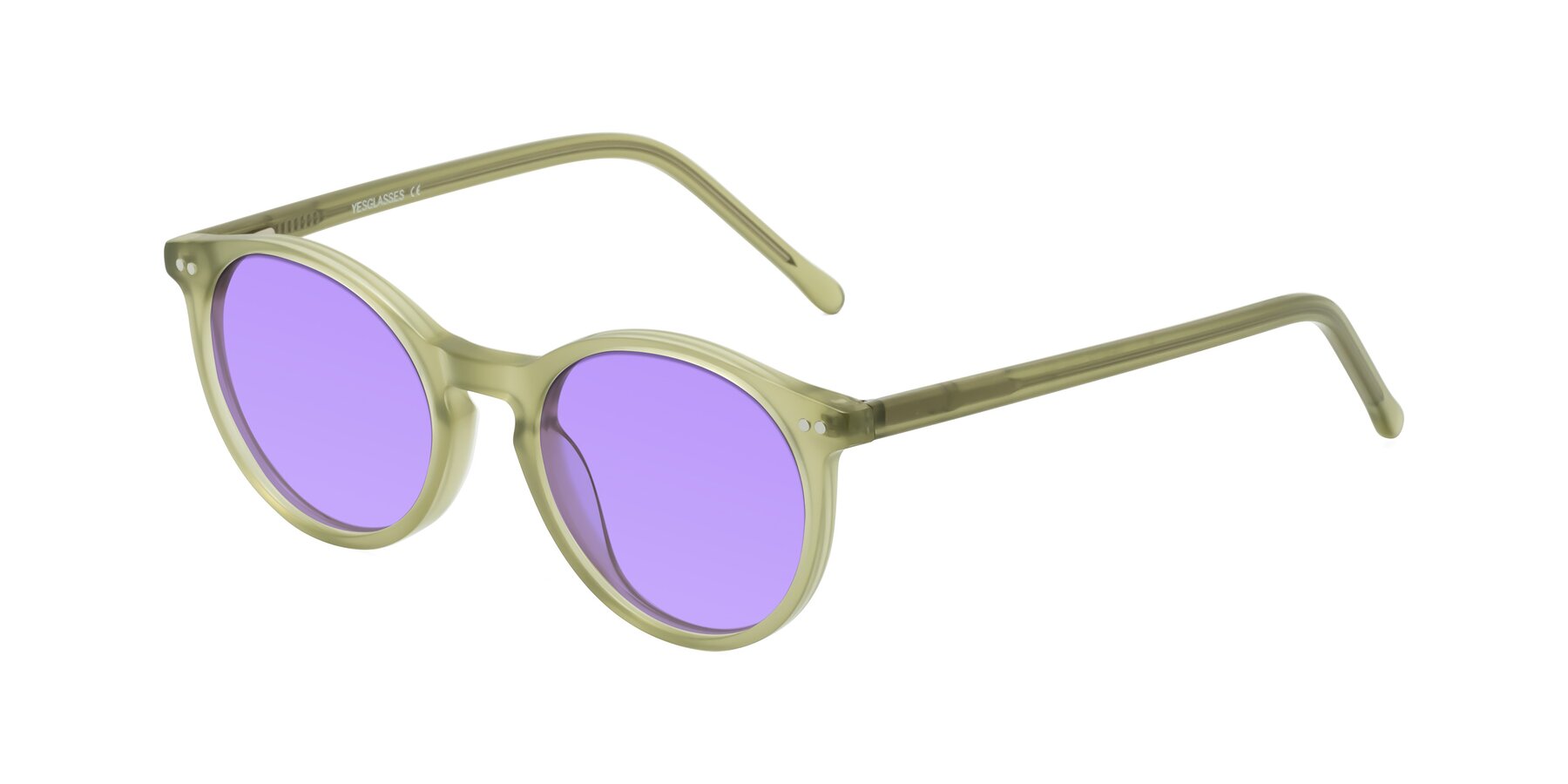 Angle of Echo in Olive with Medium Purple Tinted Lenses