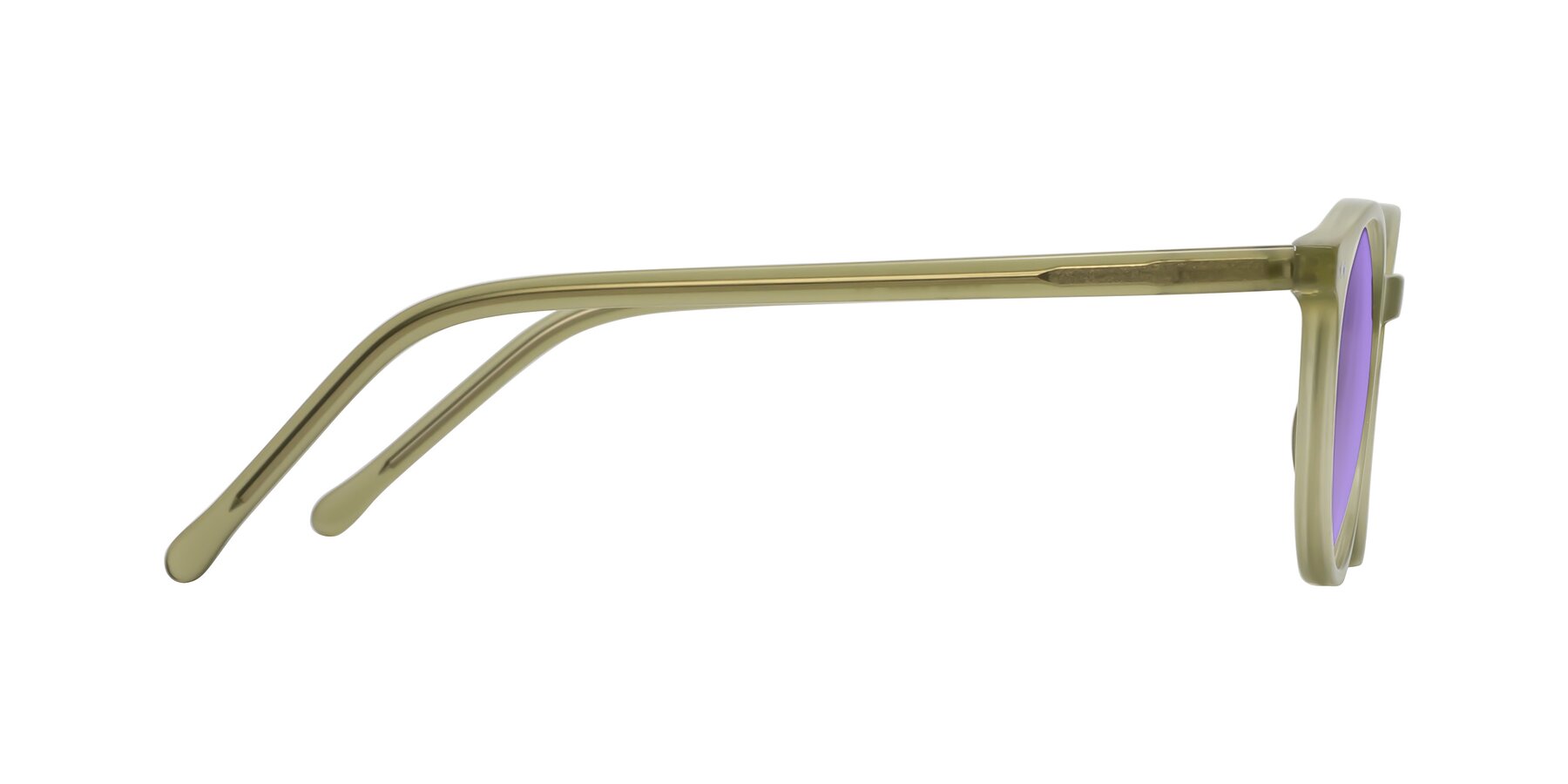 Side of Echo in Olive with Medium Purple Tinted Lenses