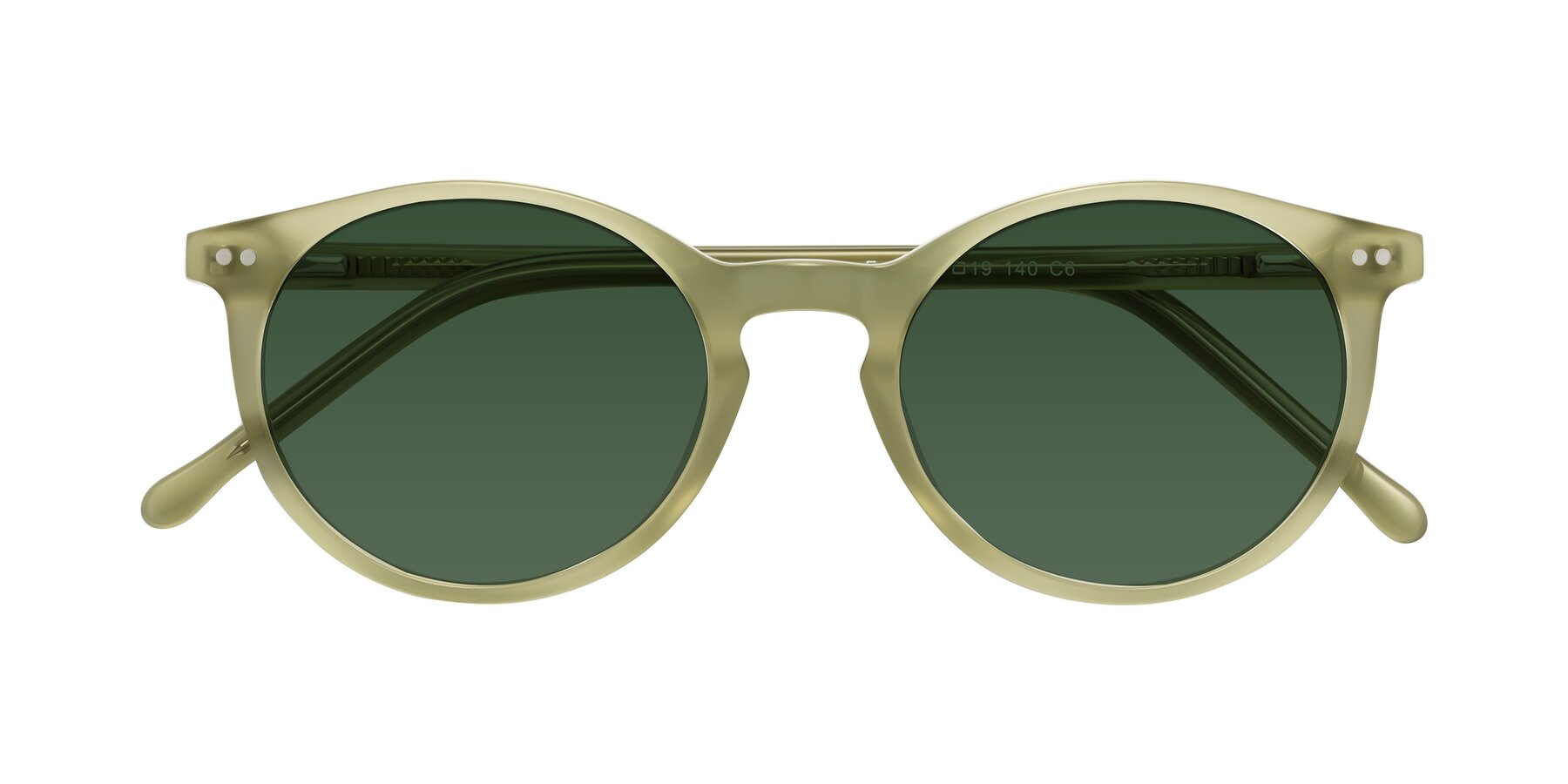 Folded Front of Echo in Olive with Green Tinted Lenses