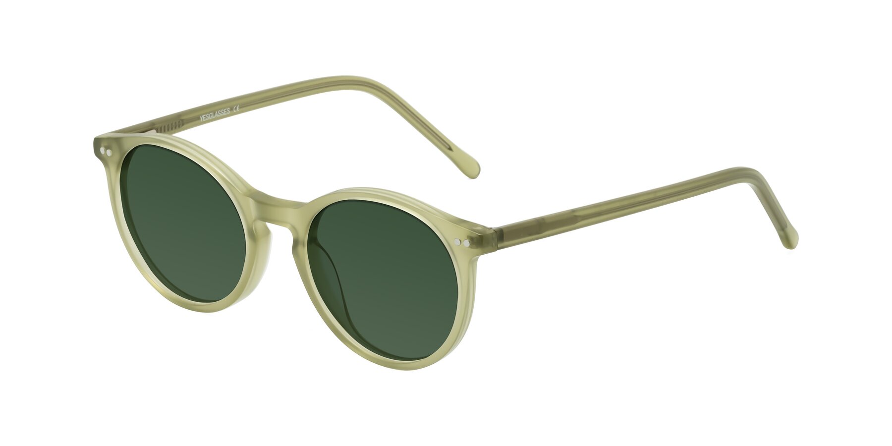 Angle of Echo in Olive with Green Tinted Lenses