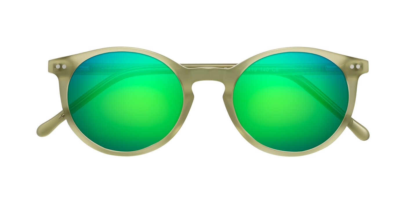 Echo - Olive Flash Mirrored Sunglasses