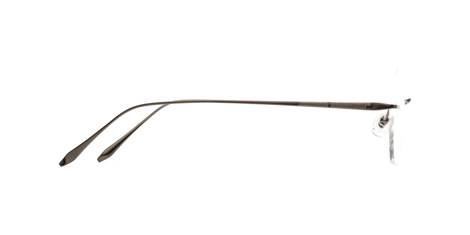 Gunmetal Titanium Oval Rimless Eyeglasses - Sober