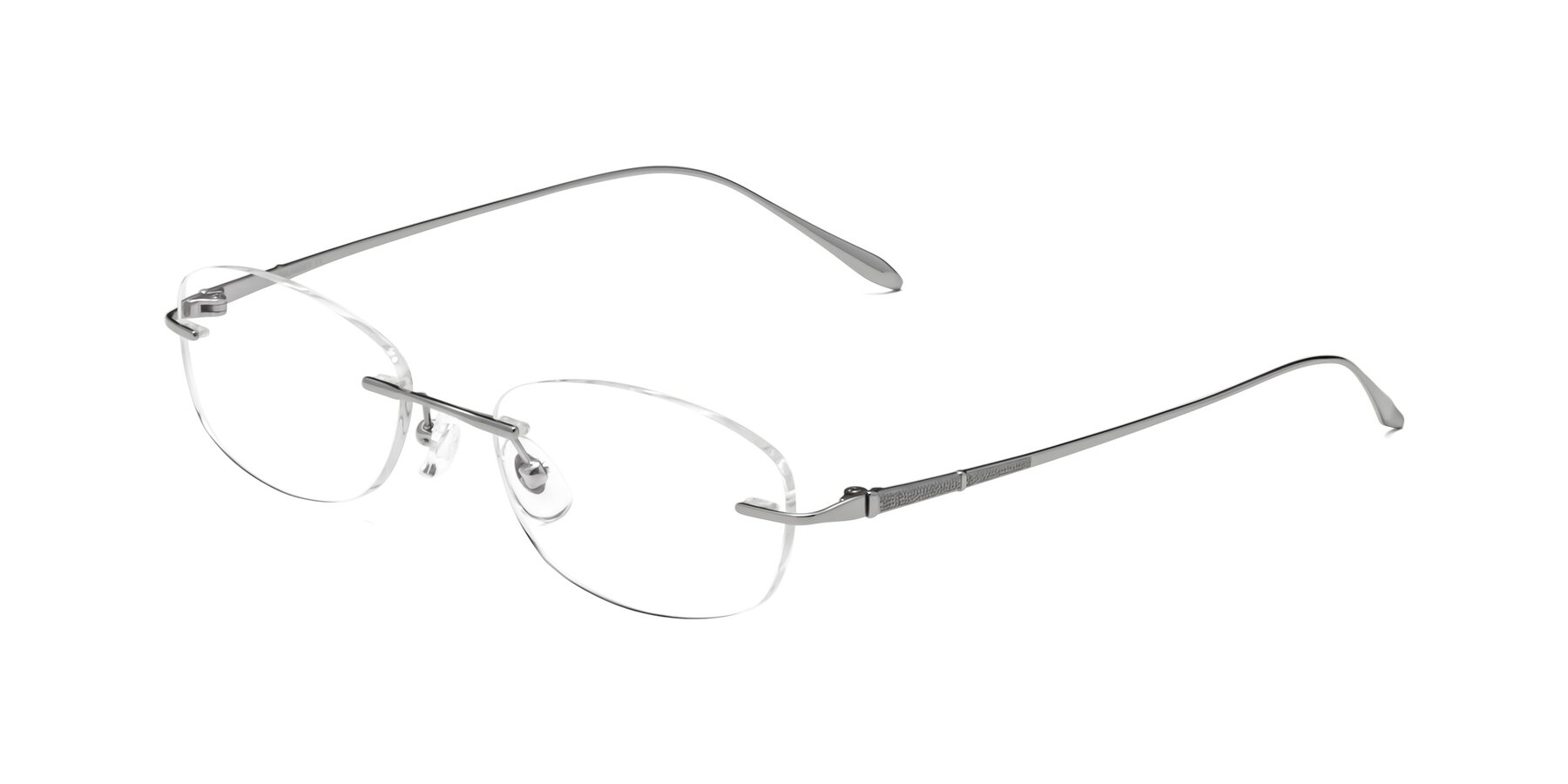 Angle of Cecilla in Silver with Clear Eyeglass Lenses