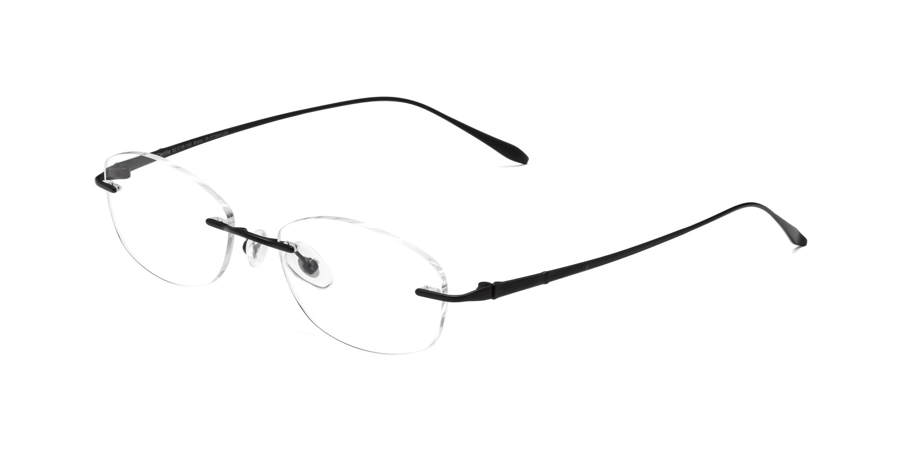Angle of Cecilla in Black with Clear Blue Light Blocking Lenses