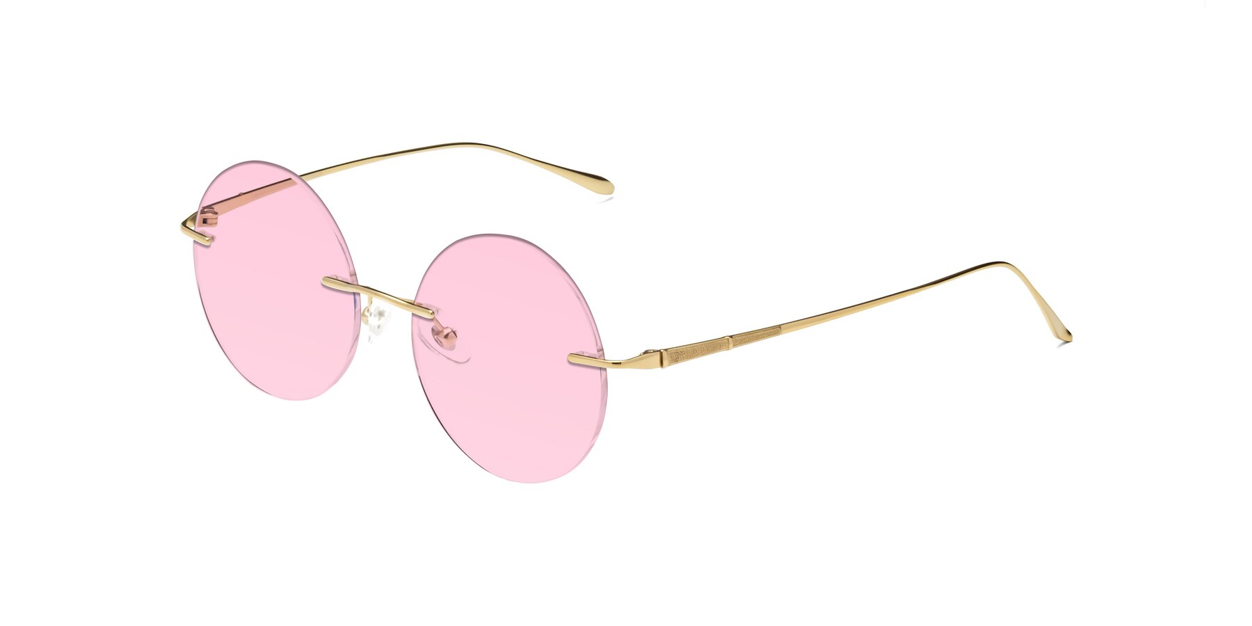 Angle of Sunrise in Gold with Light Pink Tinted Lenses