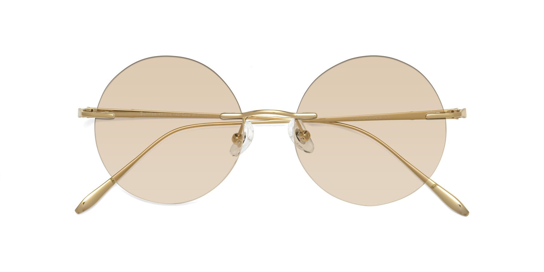 Folded Front of Sunrise in Gold with Light Brown Tinted Lenses