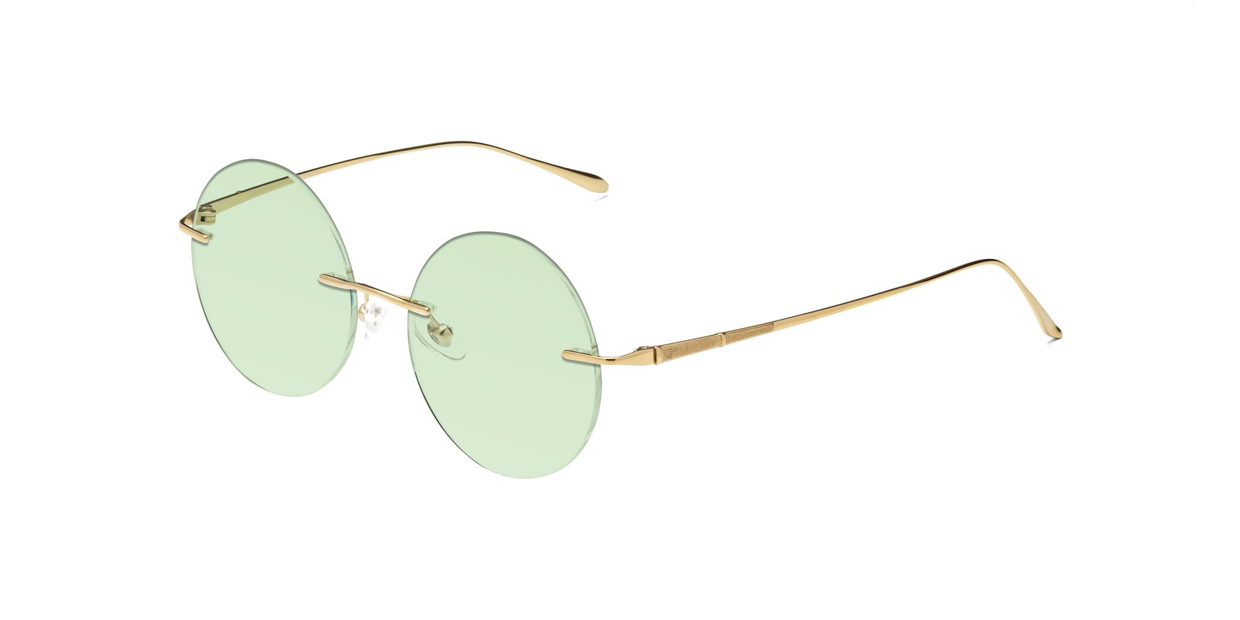 Angle of Sunrise in Gold with Light Green Tinted Lenses