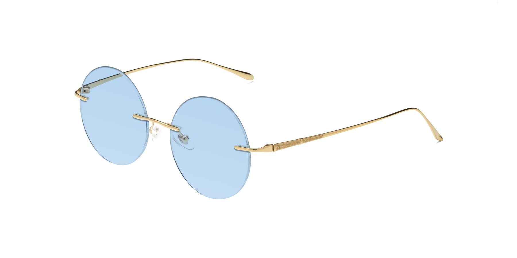 Angle of Sunrise in Gold with Light Blue Tinted Lenses