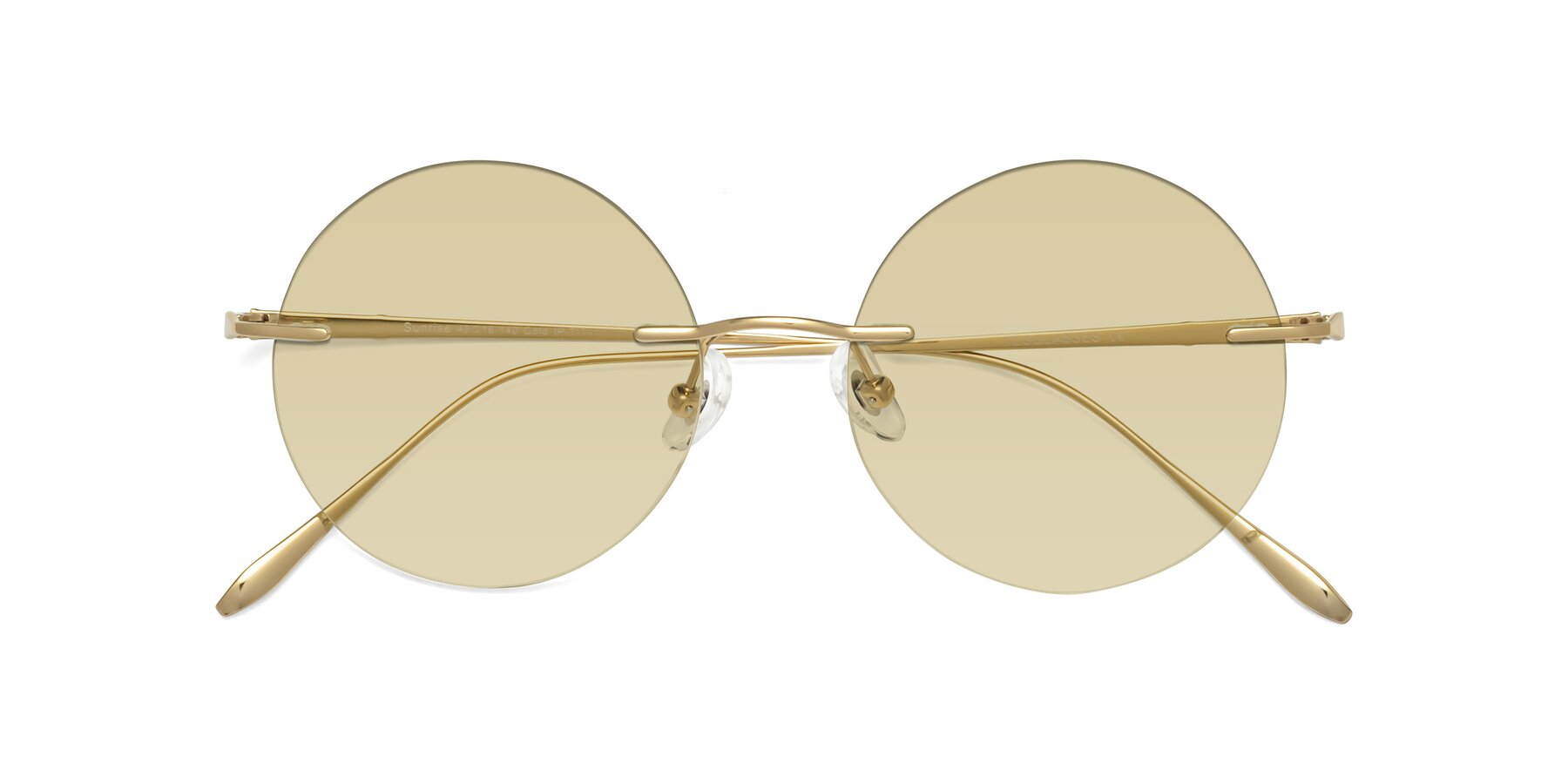 Folded Front of Sunrise in Gold with Light Champagne Tinted Lenses