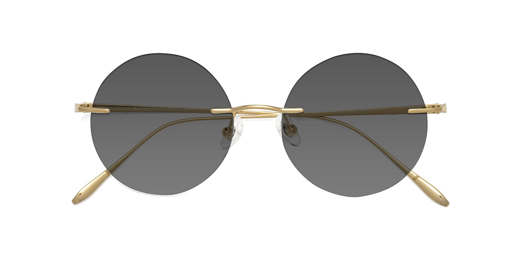 Folded Front of Sunrise in Gold with Medium Gray Tinted Lenses