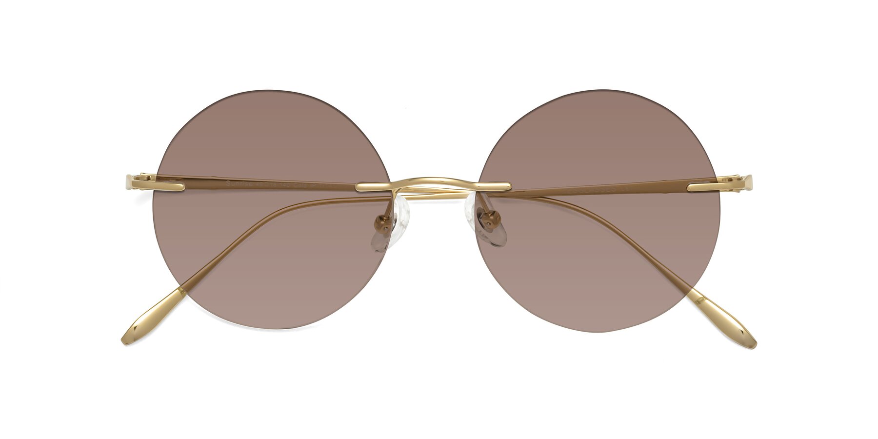 Folded Front of Sunrise in Gold with Medium Brown Tinted Lenses