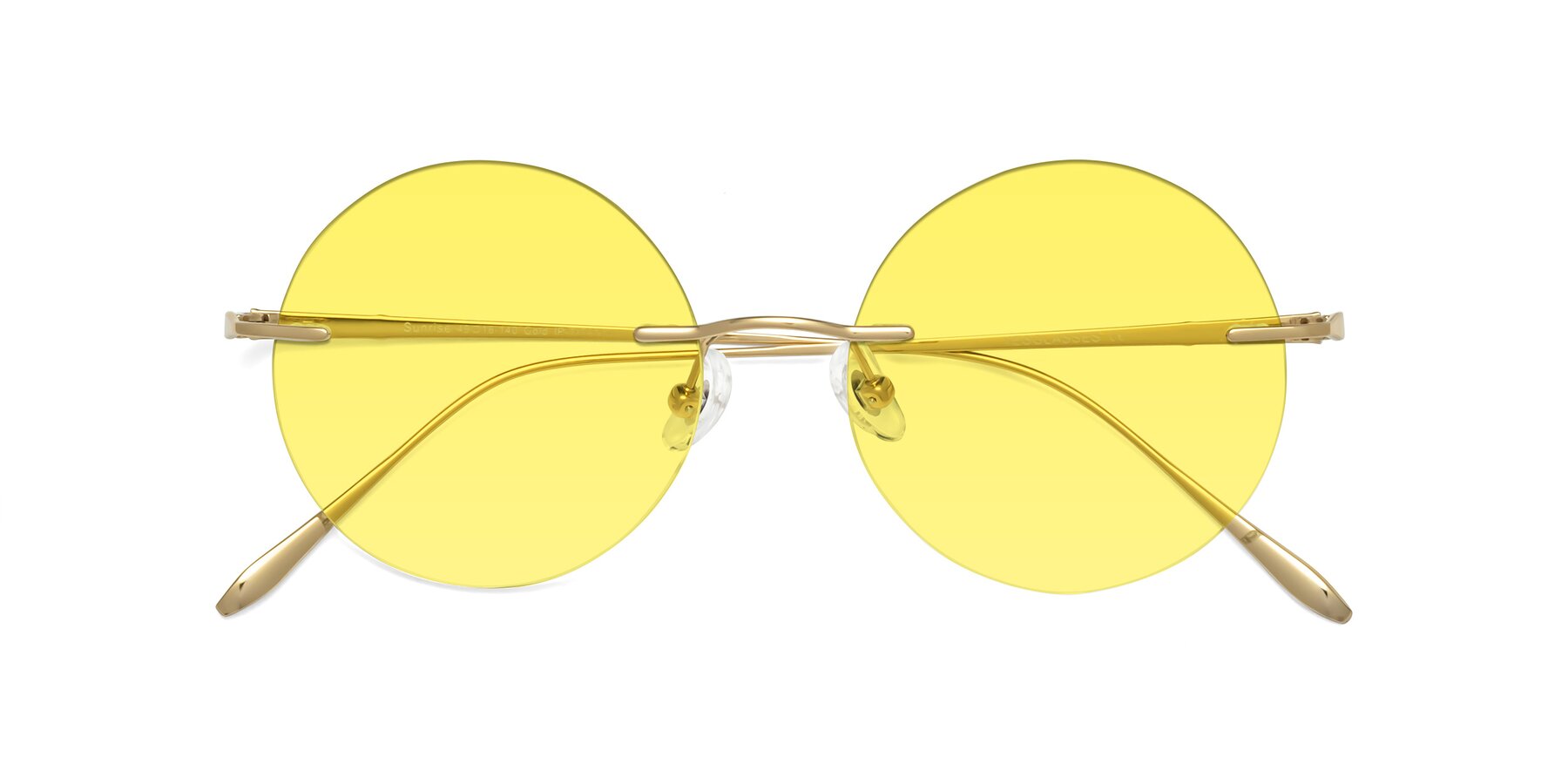 Folded Front of Sunrise in Gold with Medium Yellow Tinted Lenses