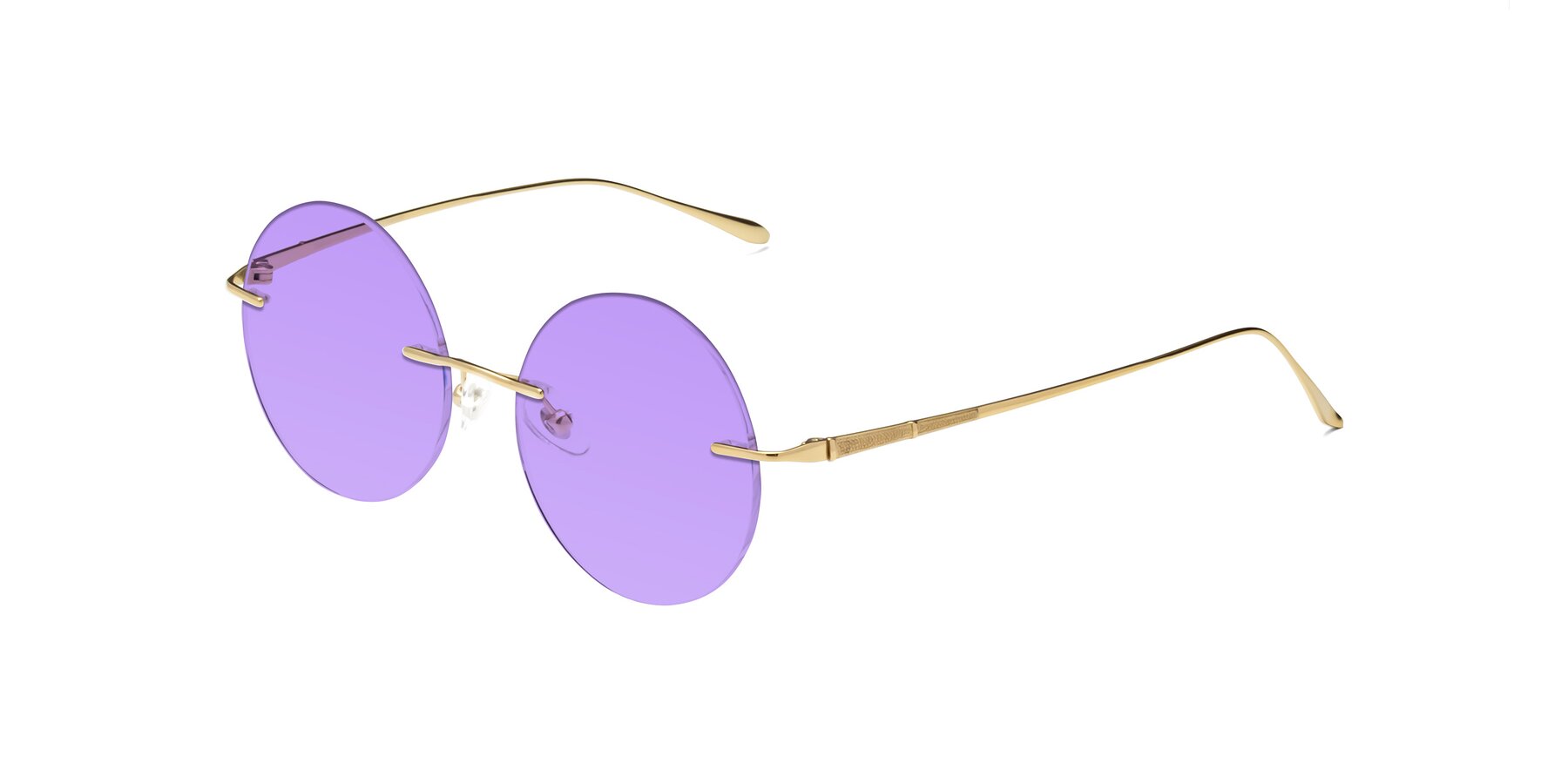 Angle of Sunrise in Gold with Medium Purple Tinted Lenses