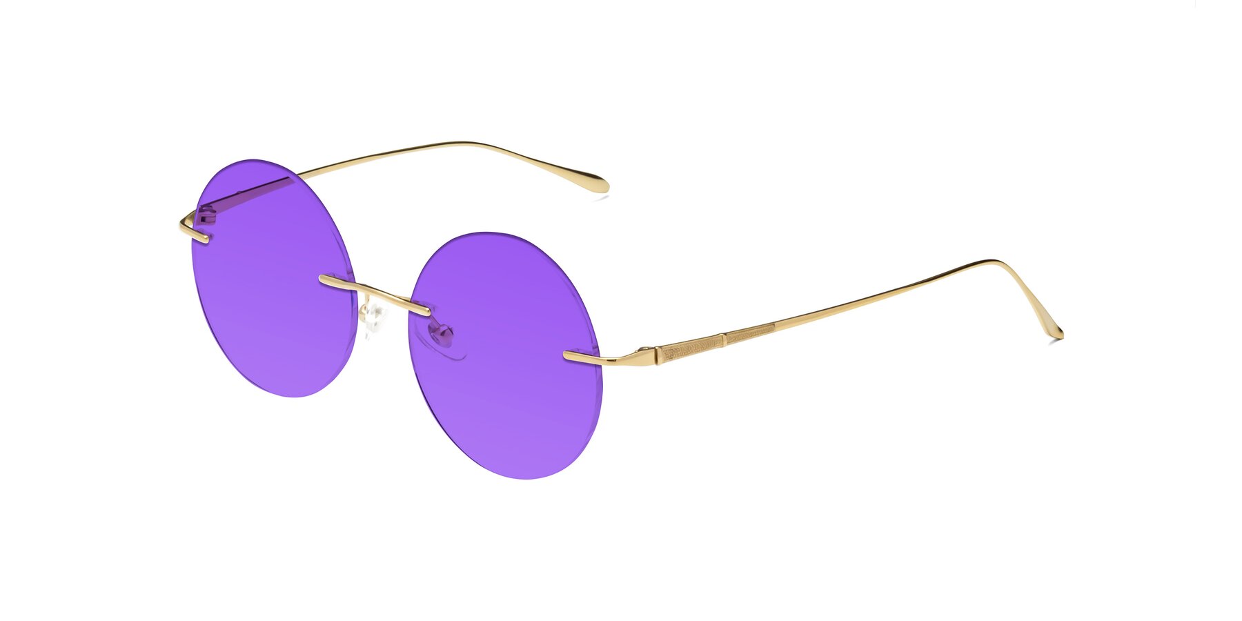 Angle of Sunrise in Gold with Purple Tinted Lenses