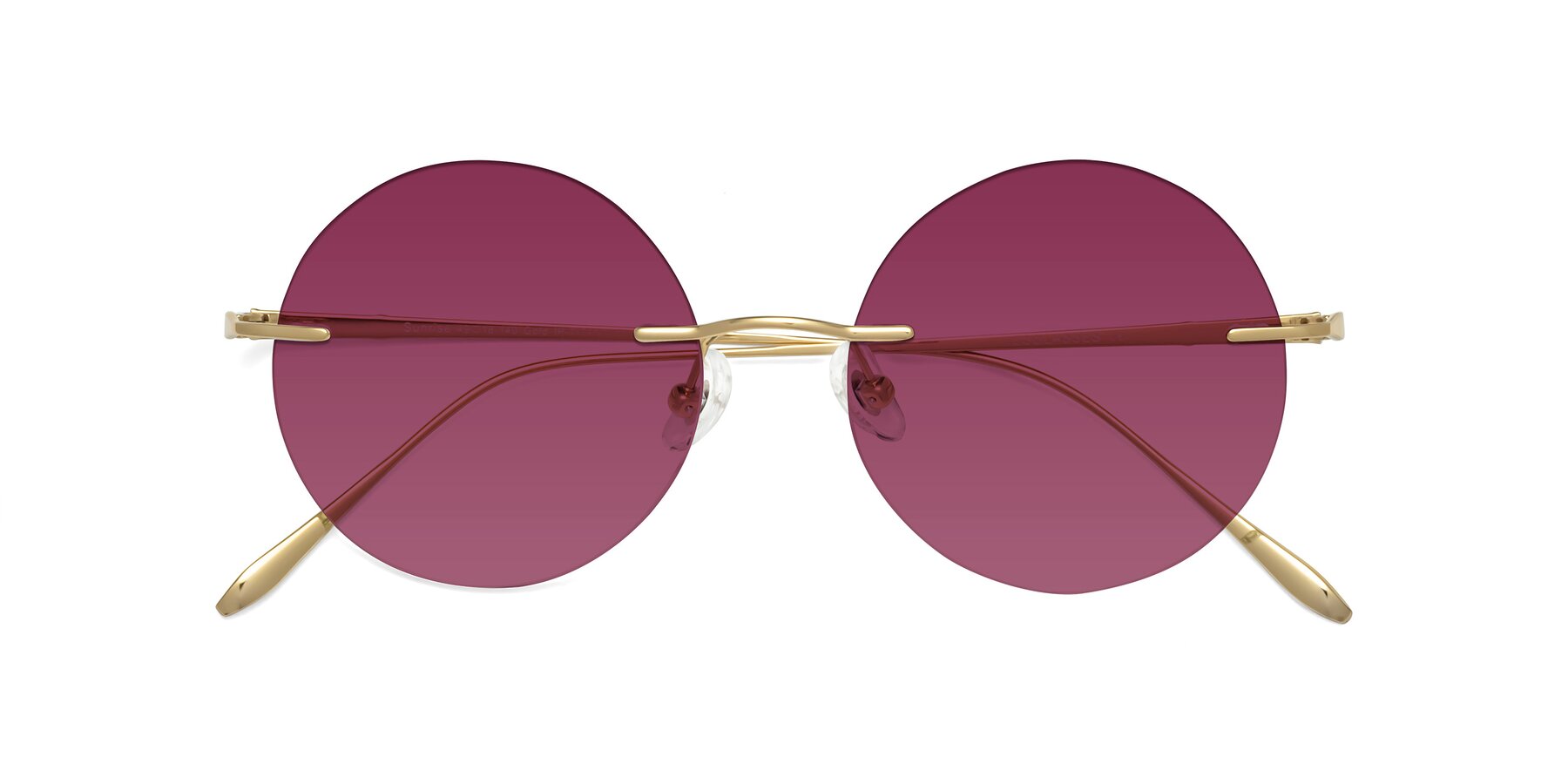 Folded Front of Sunrise in Gold with Wine Tinted Lenses