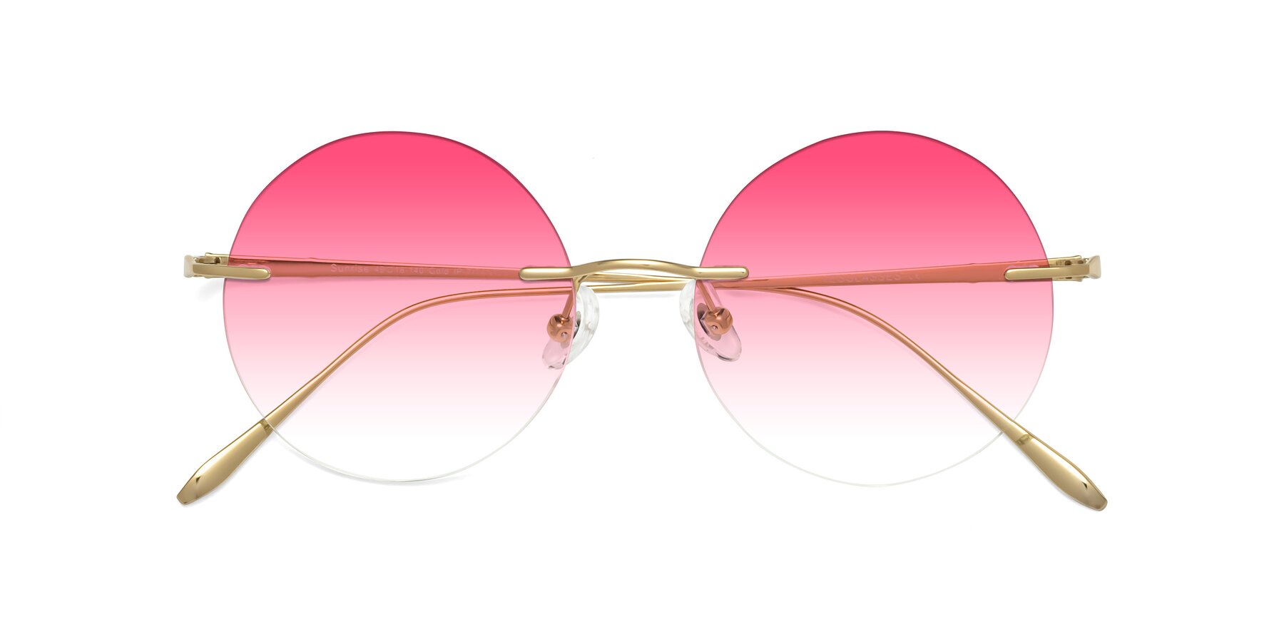 Folded Front of Sunrise in Gold with Pink Gradient Lenses