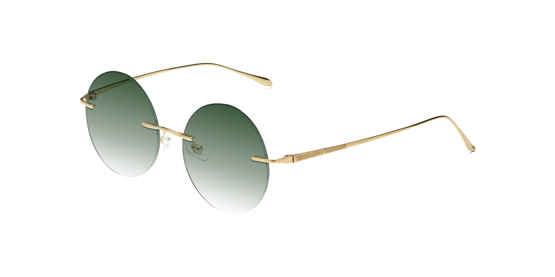 Angle of Sunrise in Gold with Green Gradient Lenses