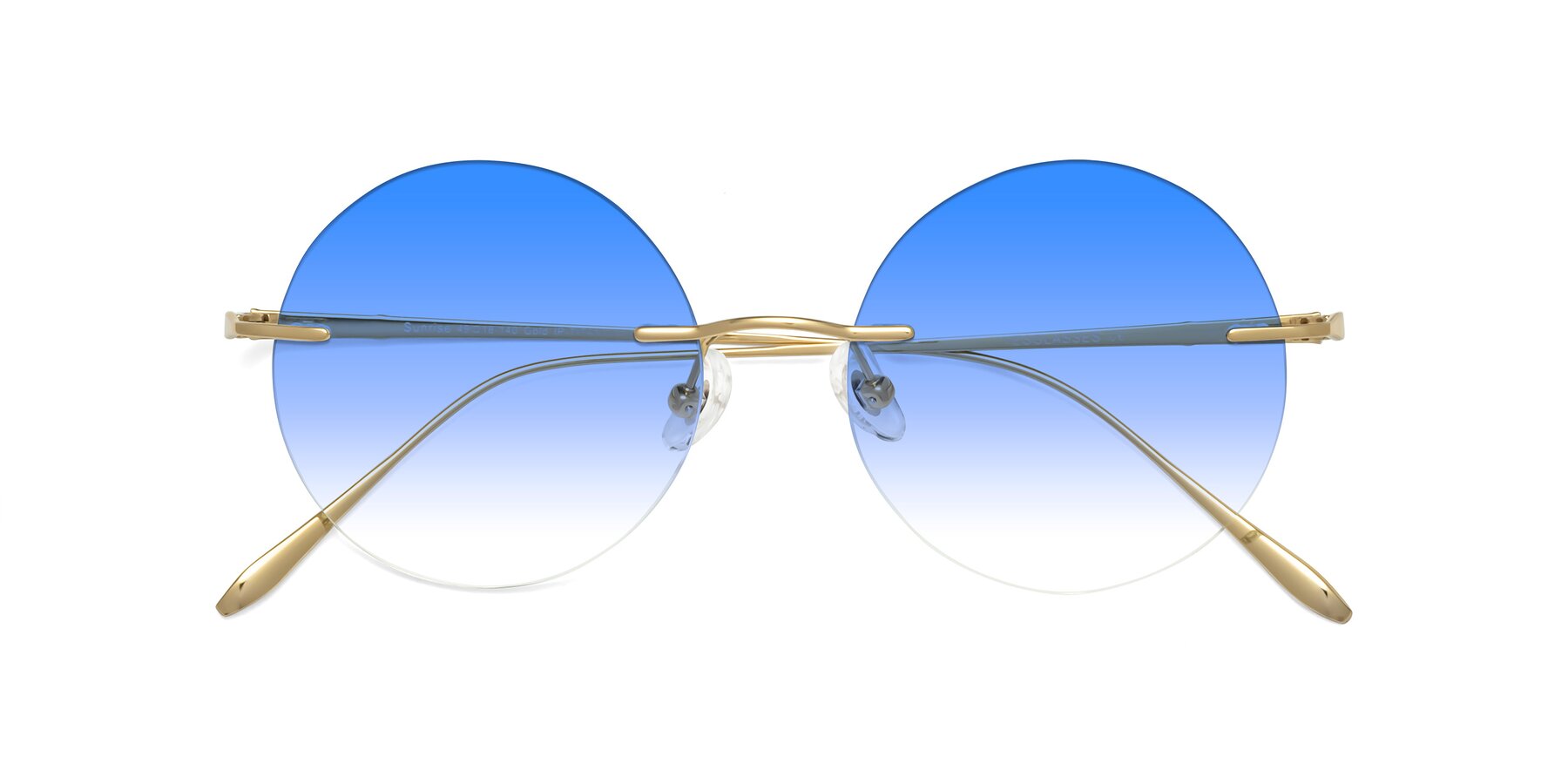 Folded Front of Sunrise in Gold with Blue Gradient Lenses