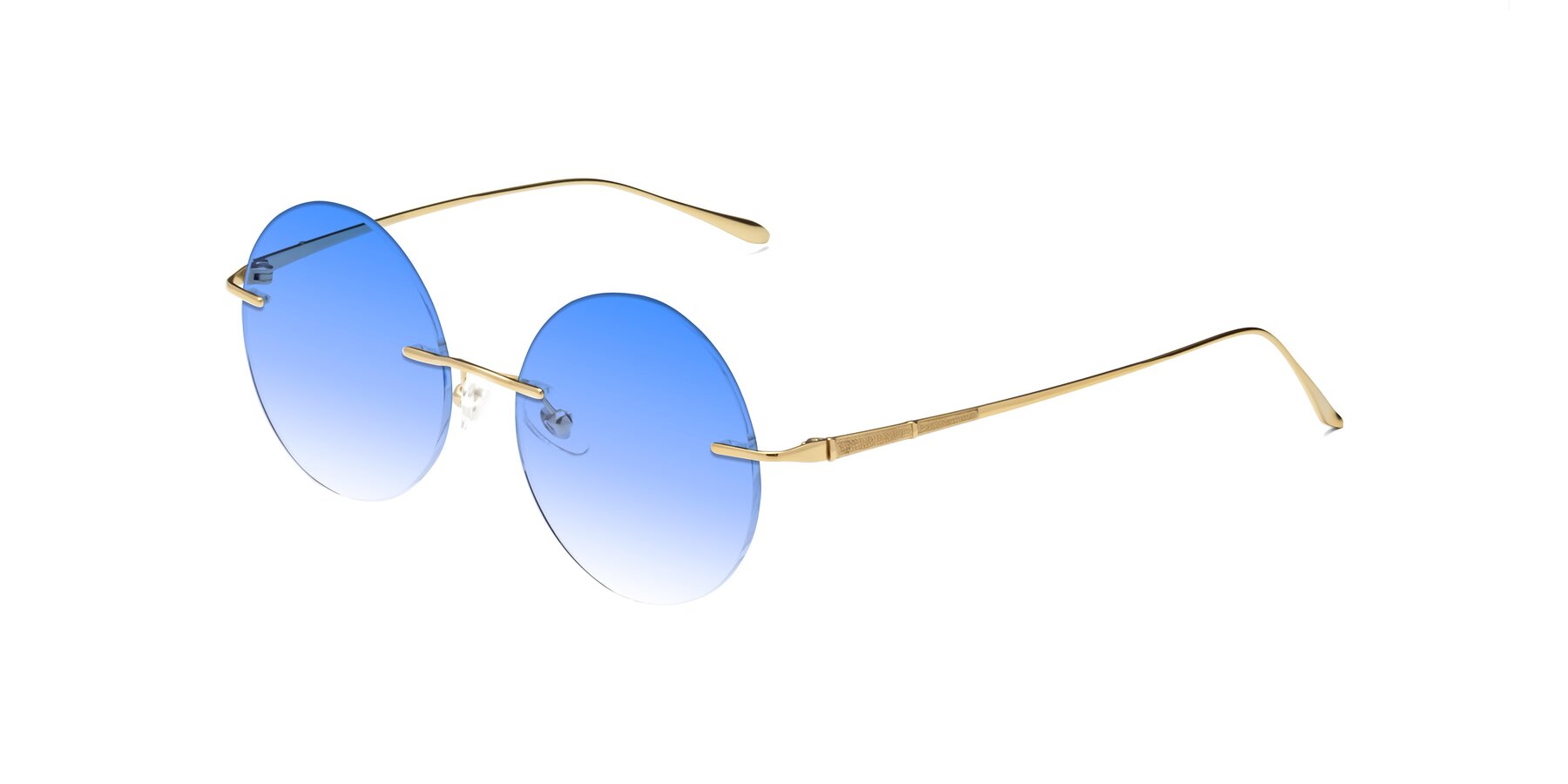 Angle of Sunrise in Gold with Blue Gradient Lenses