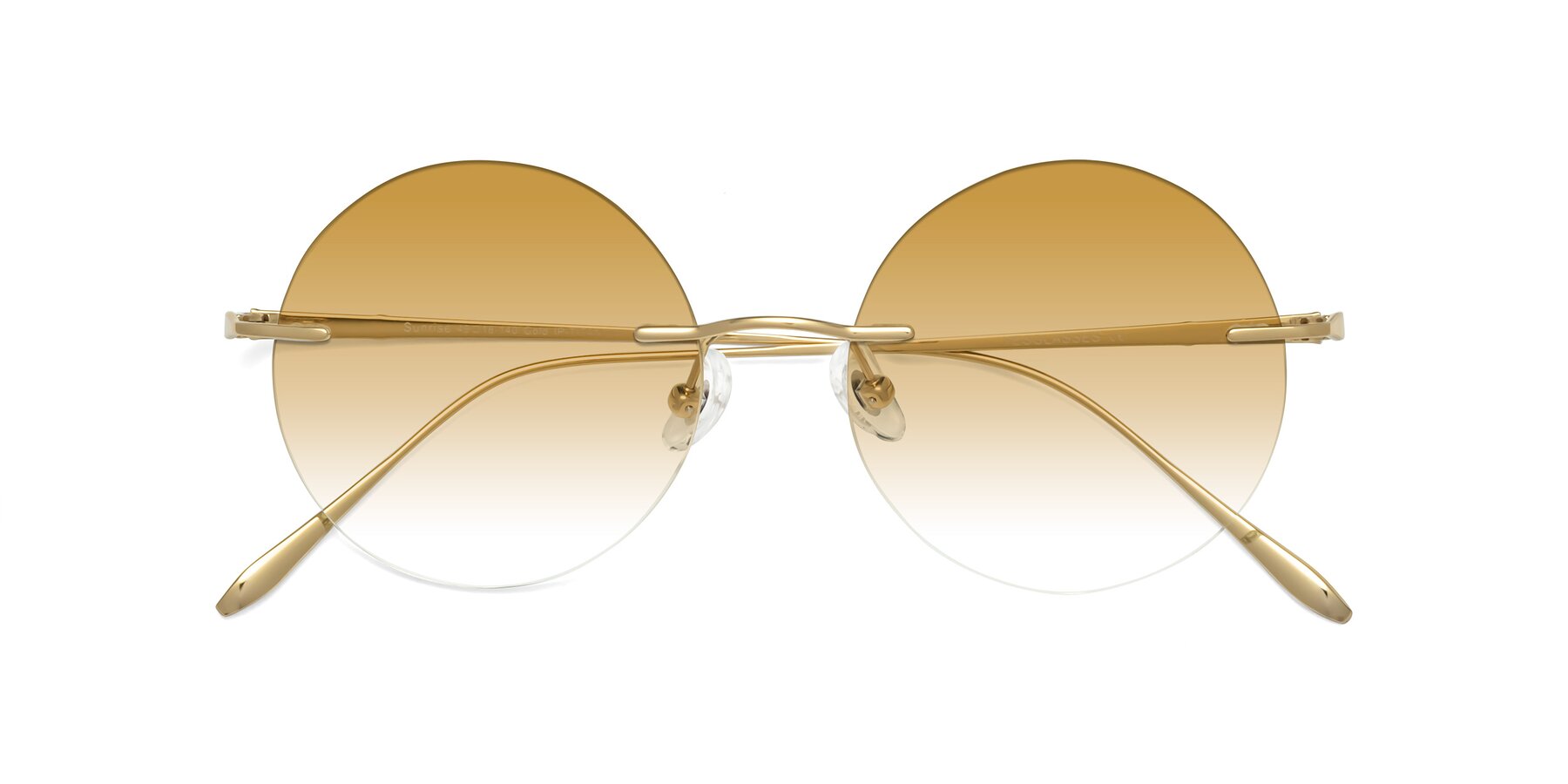 Folded Front of Sunrise in Gold with Champagne Gradient Lenses