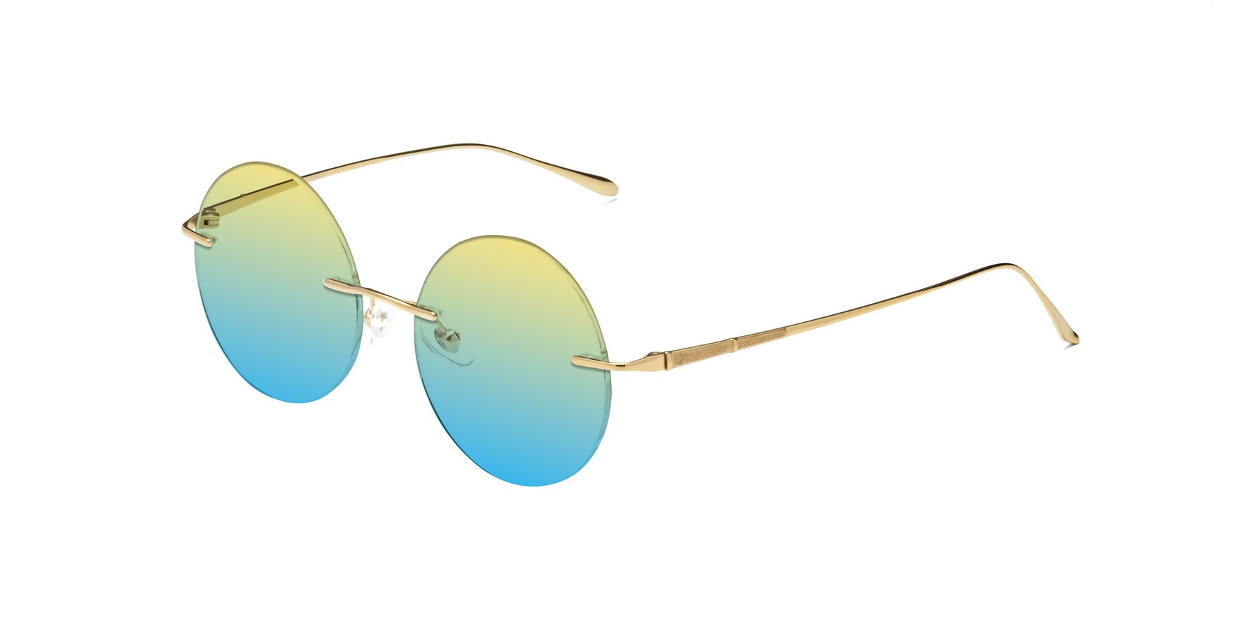 Angle of Sunrise in Gold with Yellow / Blue Gradient Lenses