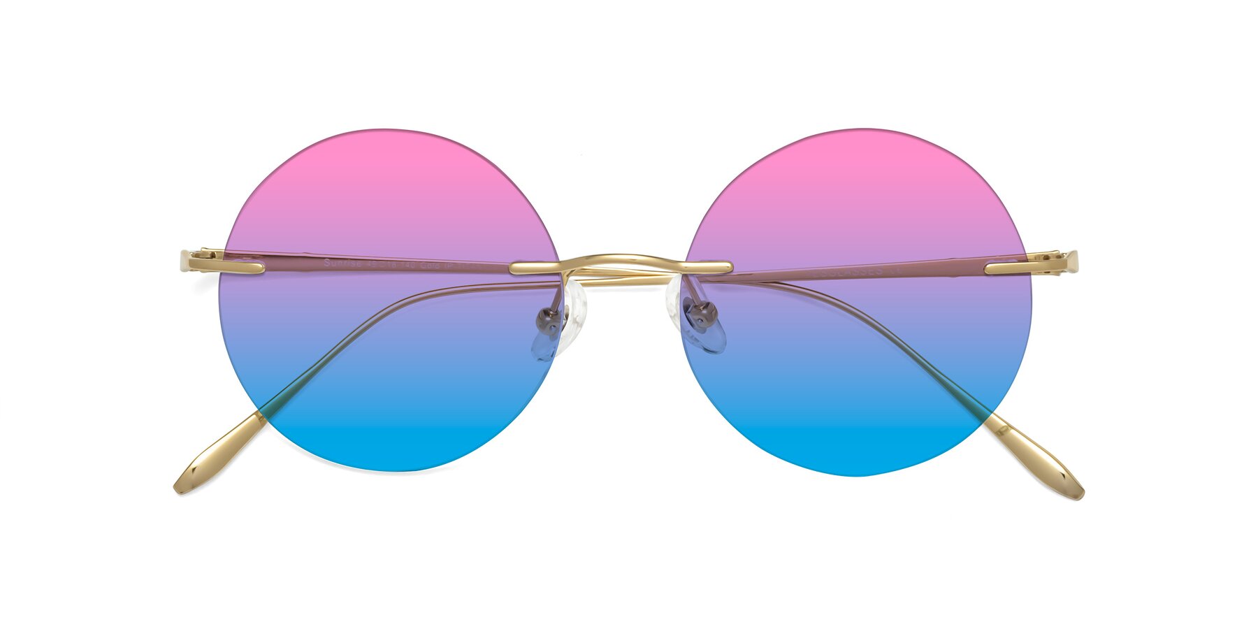 Folded Front of Sunrise in Gold with Pink / Blue Gradient Lenses