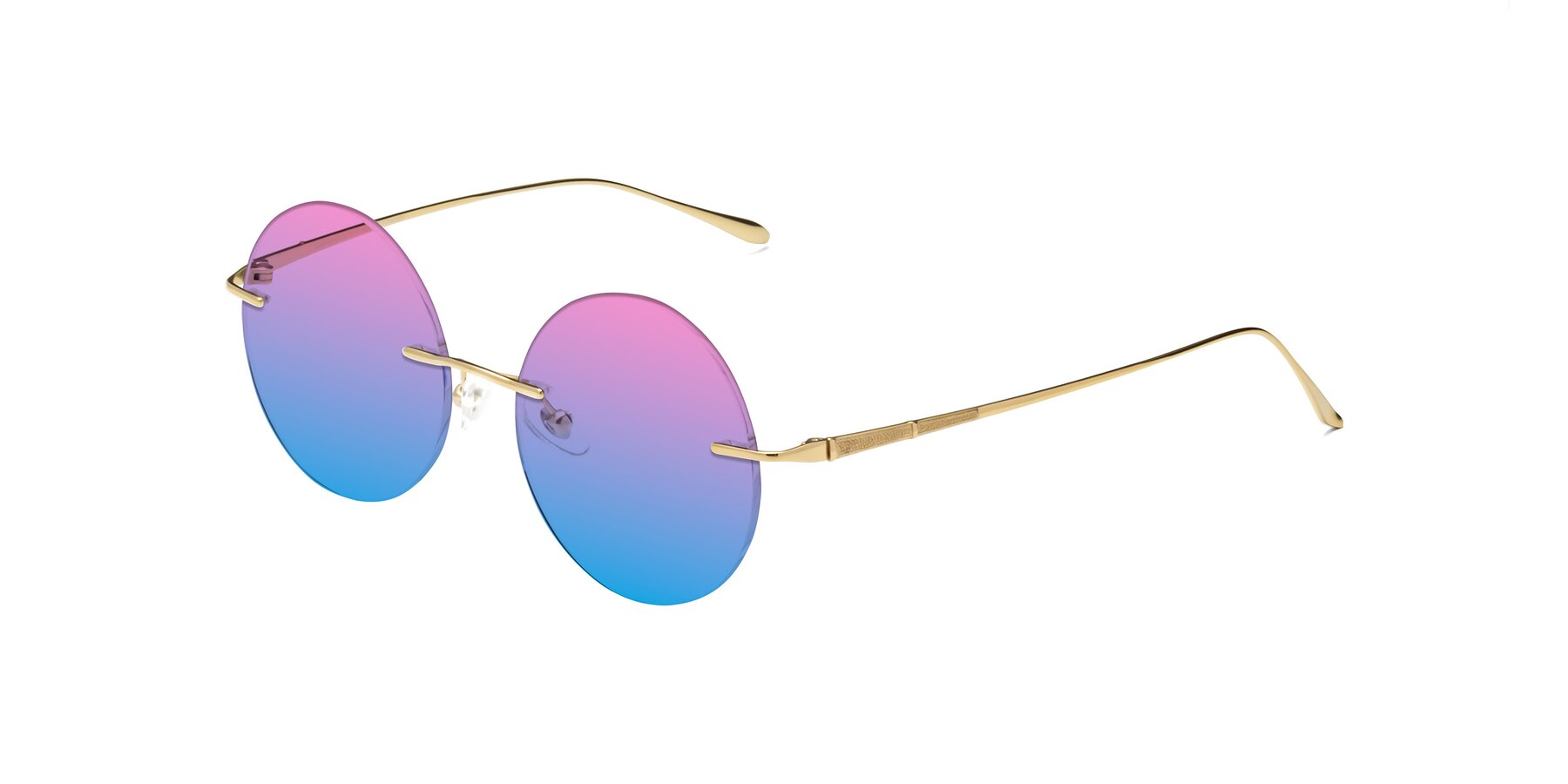 Angle of Sunrise in Gold with Pink / Blue Gradient Lenses