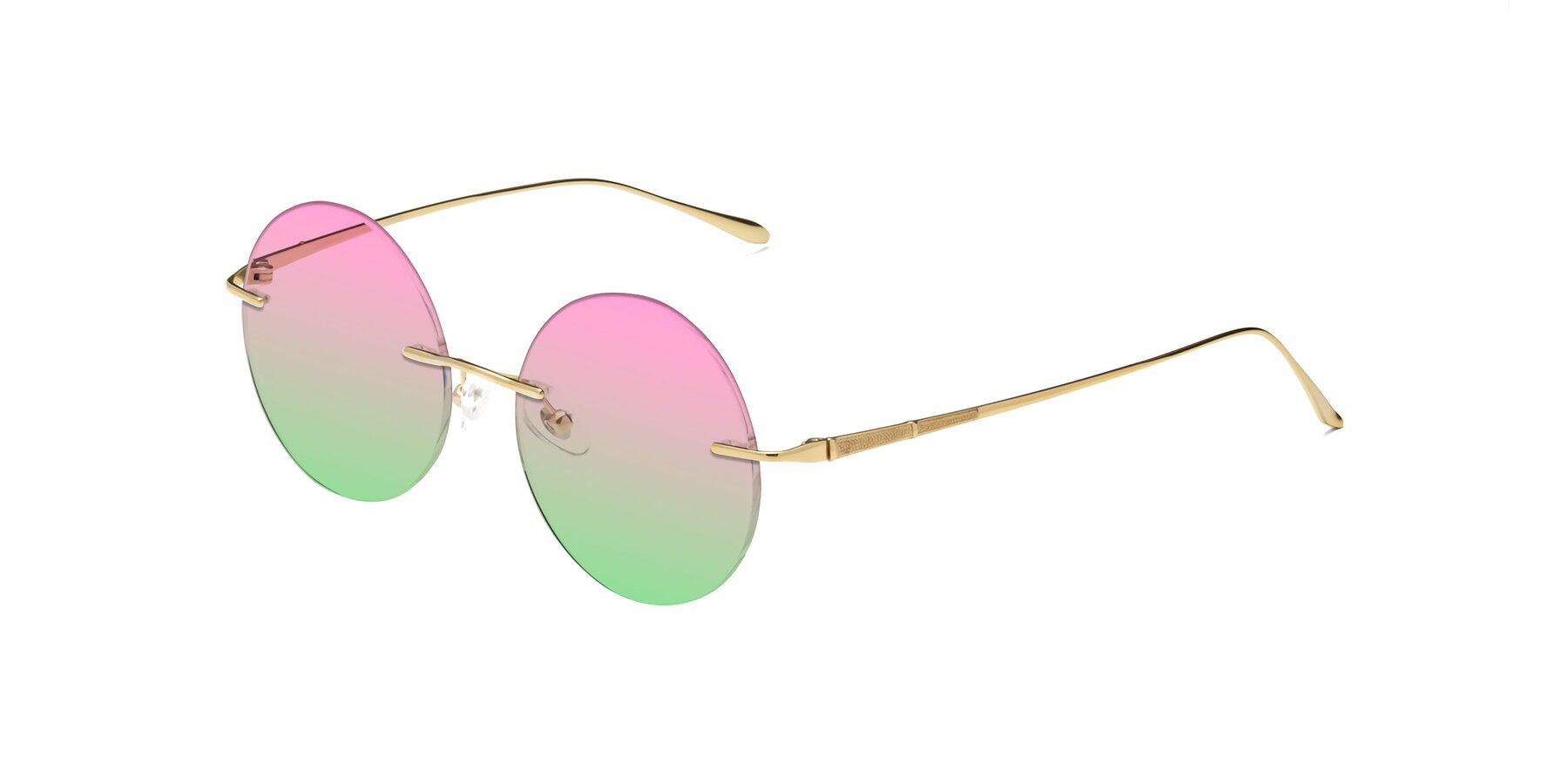 Angle of Sunrise in Gold with Pink / Green Gradient Lenses