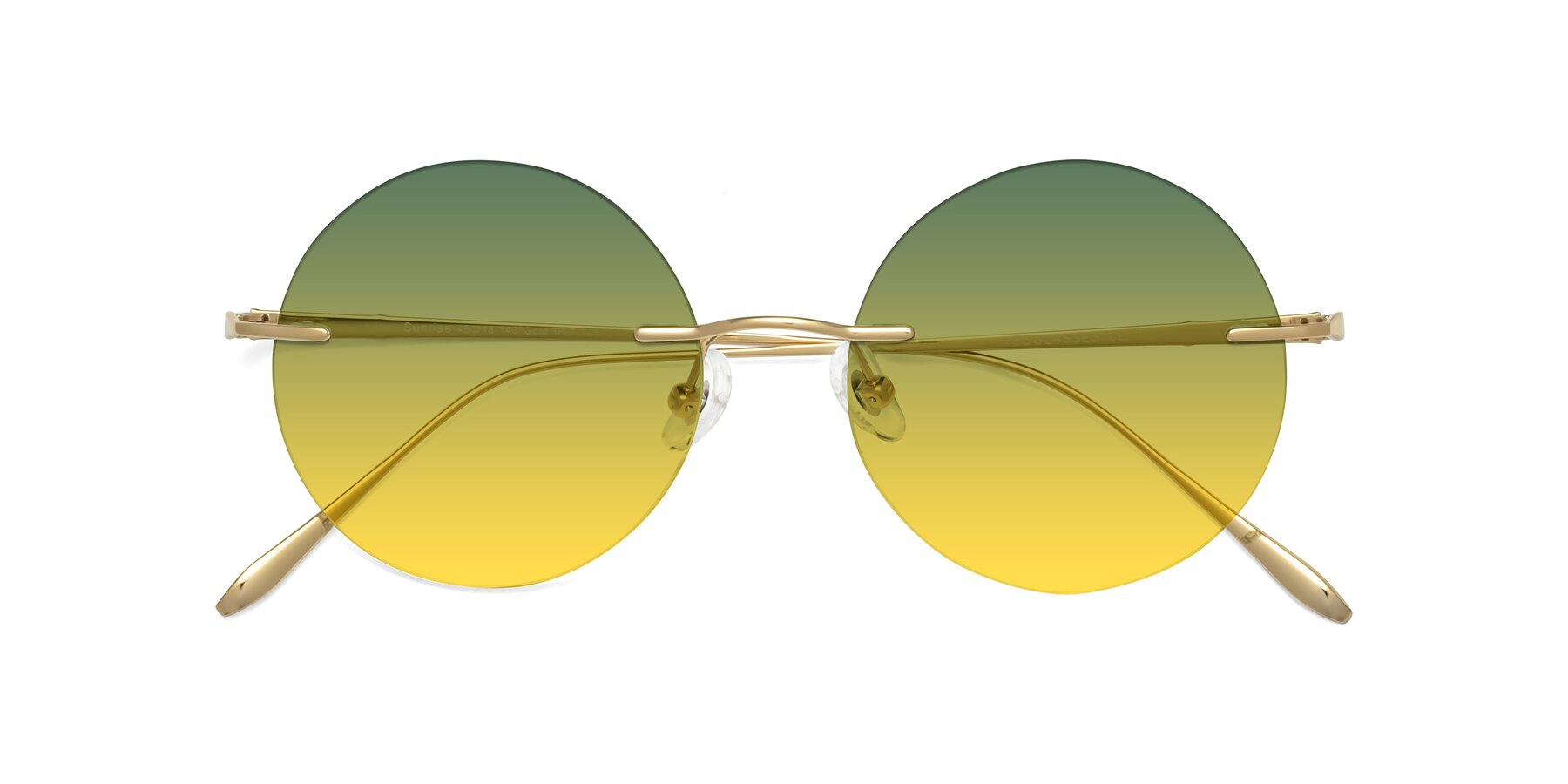 Folded Front of Sunrise in Gold with Green / Yellow Gradient Lenses