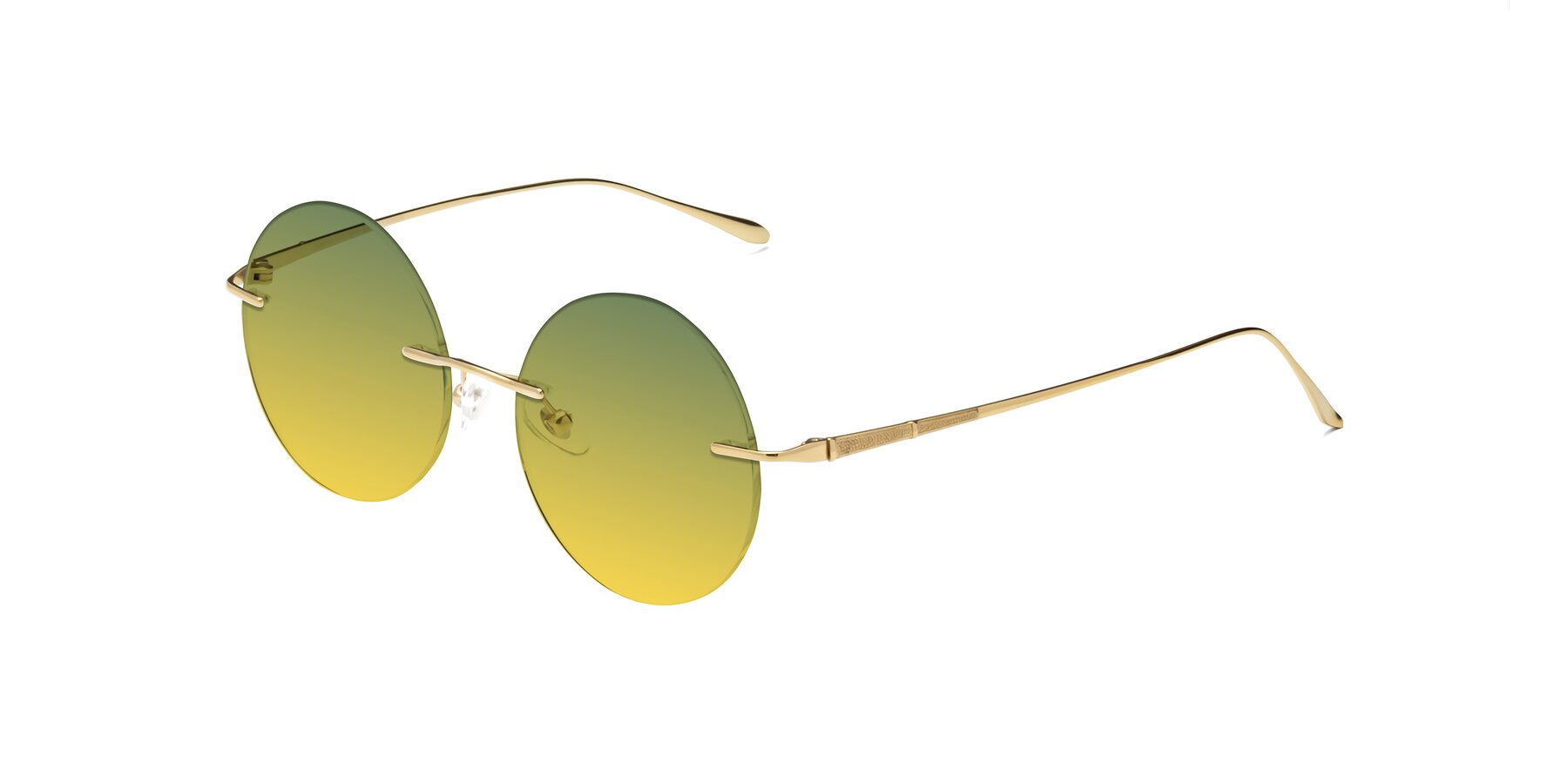Angle of Sunrise in Gold with Green / Yellow Gradient Lenses