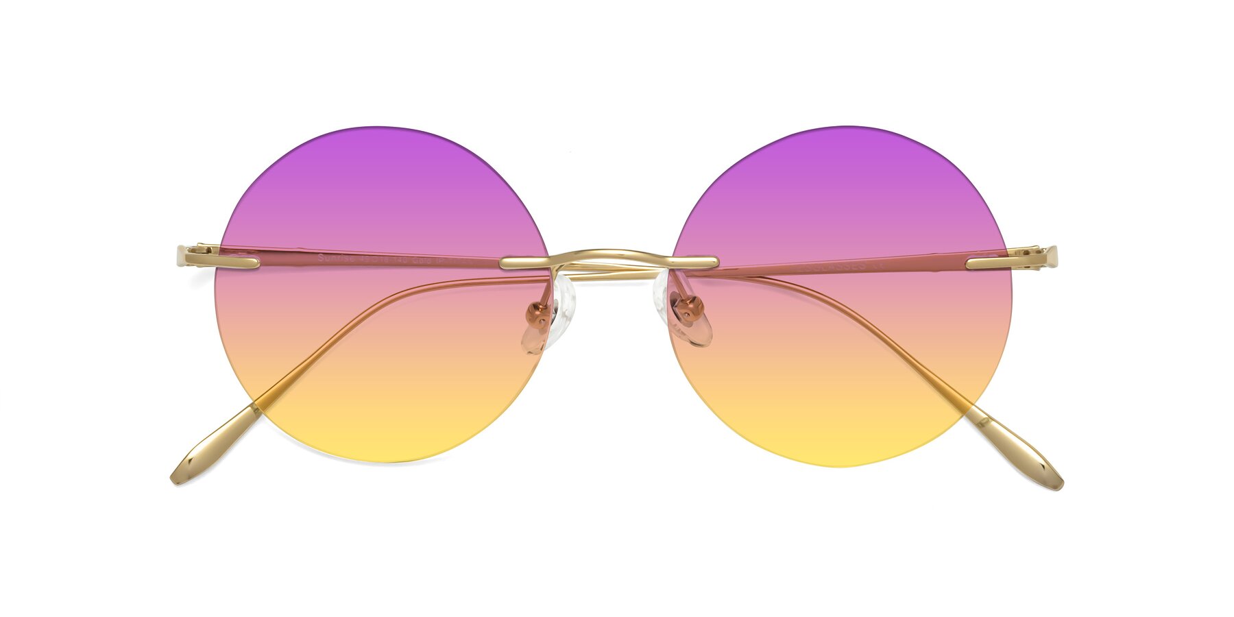 Folded Front of Sunrise in Gold with Purple / Yellow Gradient Lenses