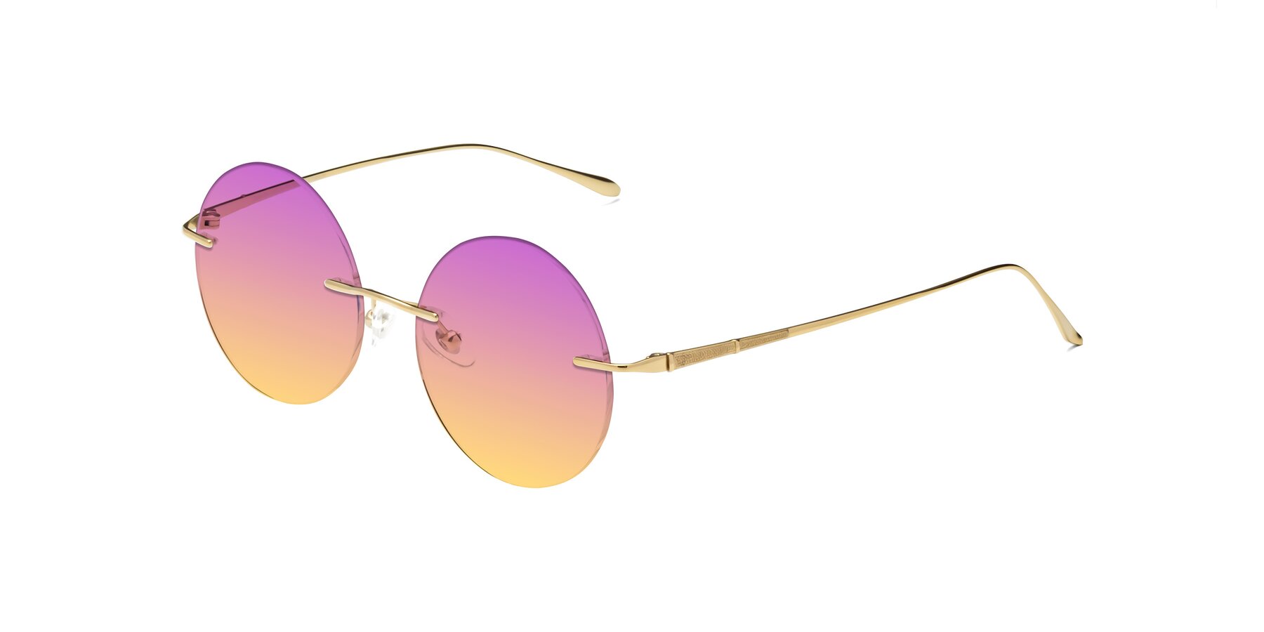Angle of Sunrise in Gold with Purple / Yellow Gradient Lenses