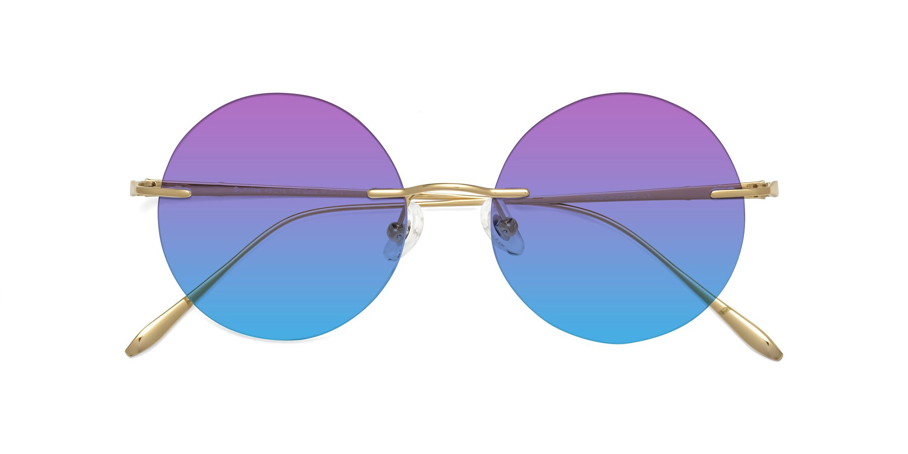Folded Front of Sunrise in Gold with Purple / Blue Gradient Lenses