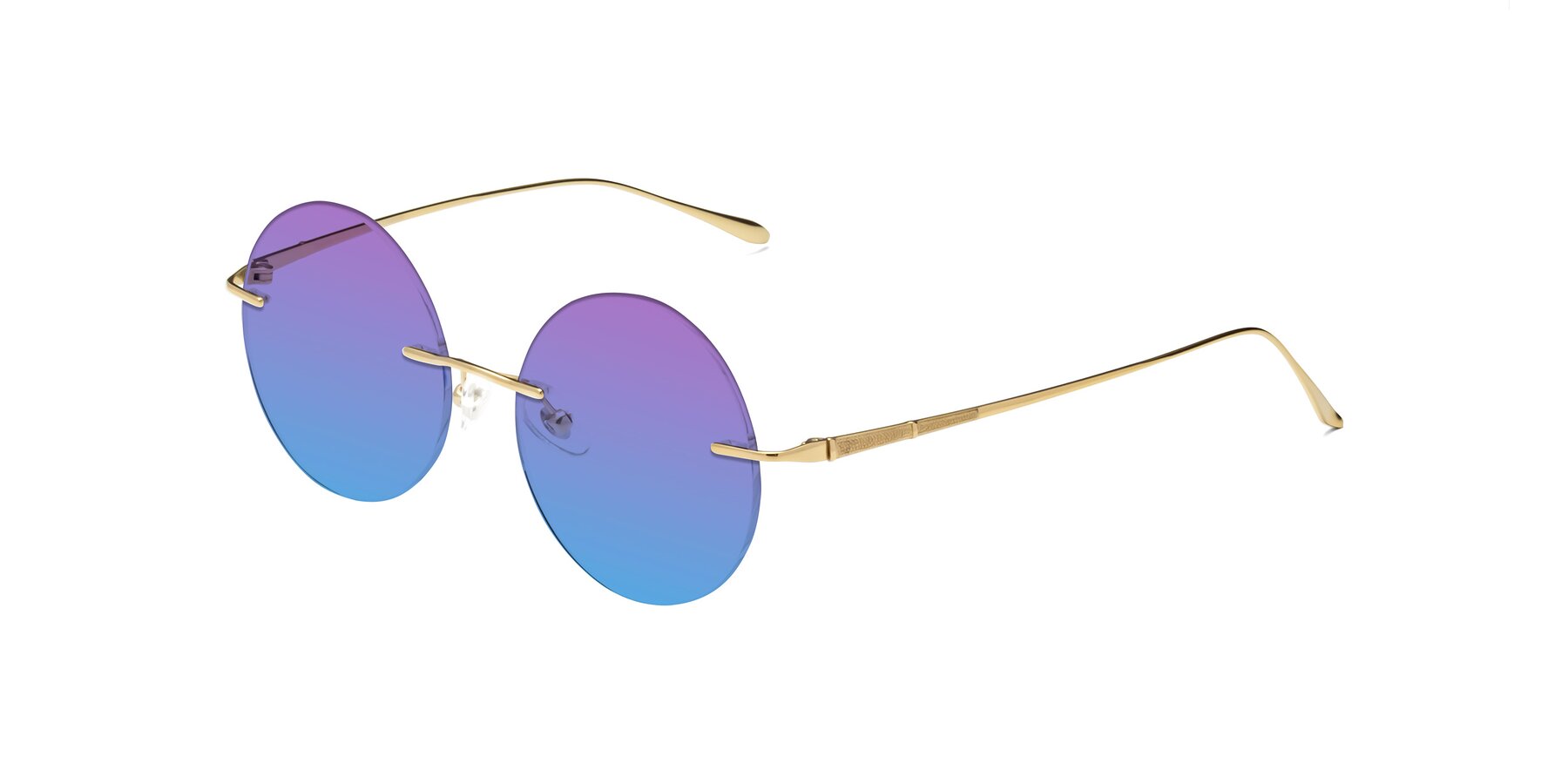 Angle of Sunrise in Gold with Purple / Blue Gradient Lenses