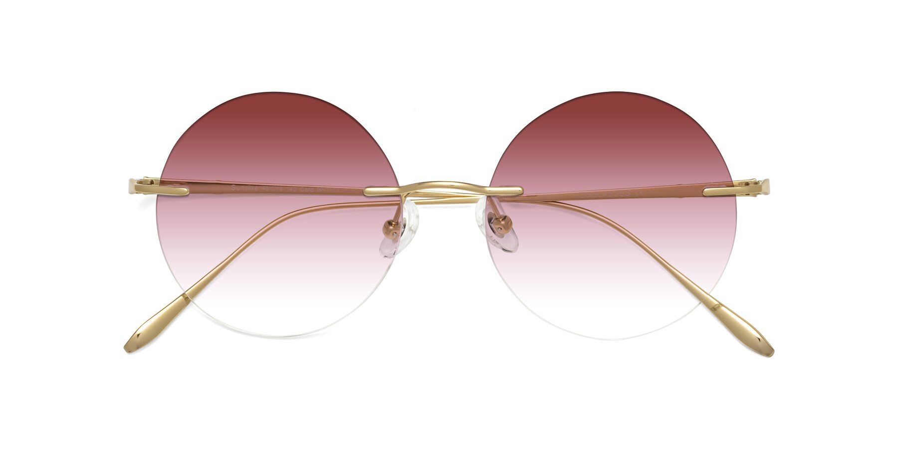 Folded Front of Sunrise in Gold with Garnet Gradient Lenses