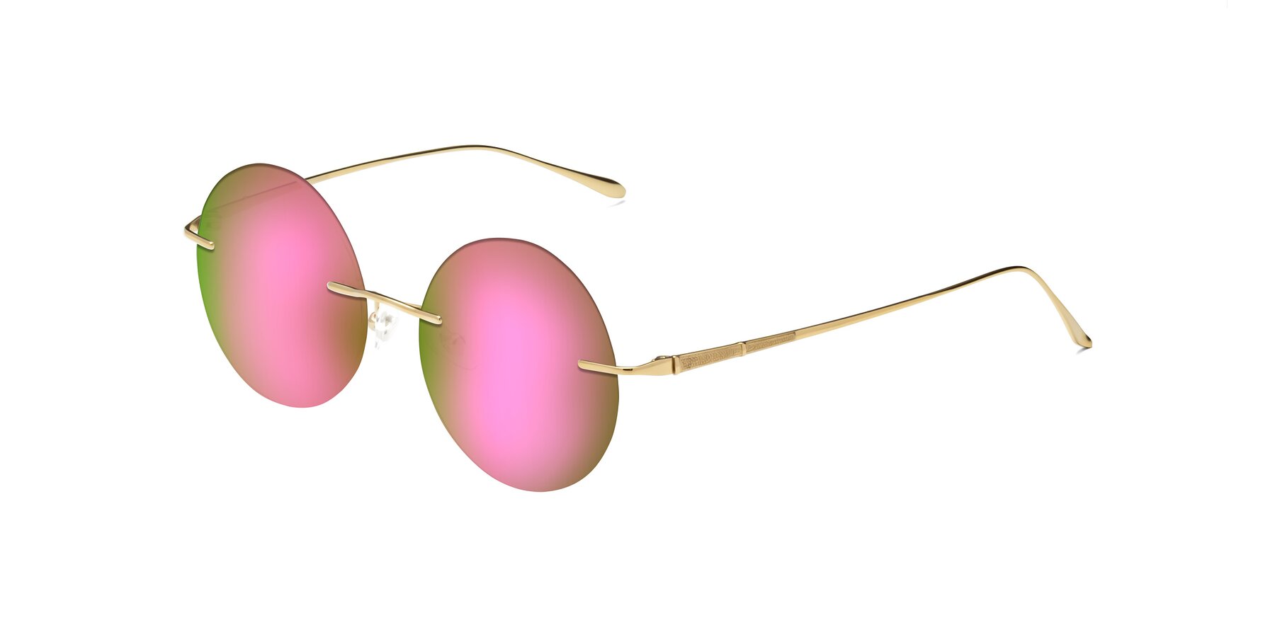 Angle of Sunrise in Gold with Pink Mirrored Lenses