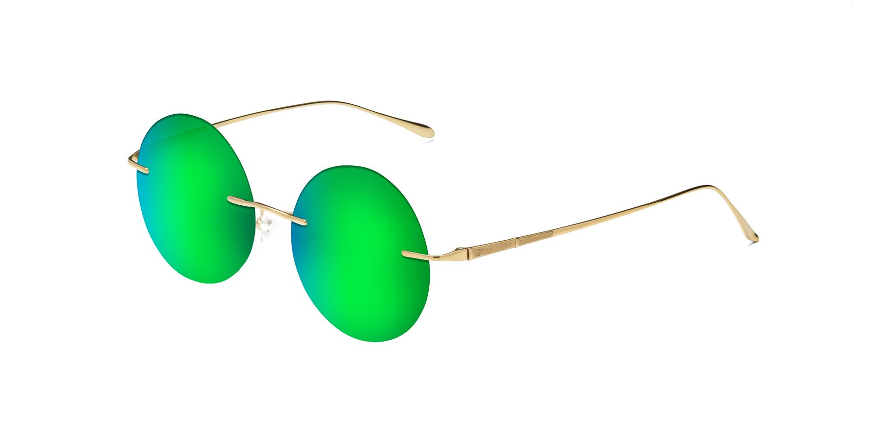 Angle of Sunrise in Gold with Green Mirrored Lenses