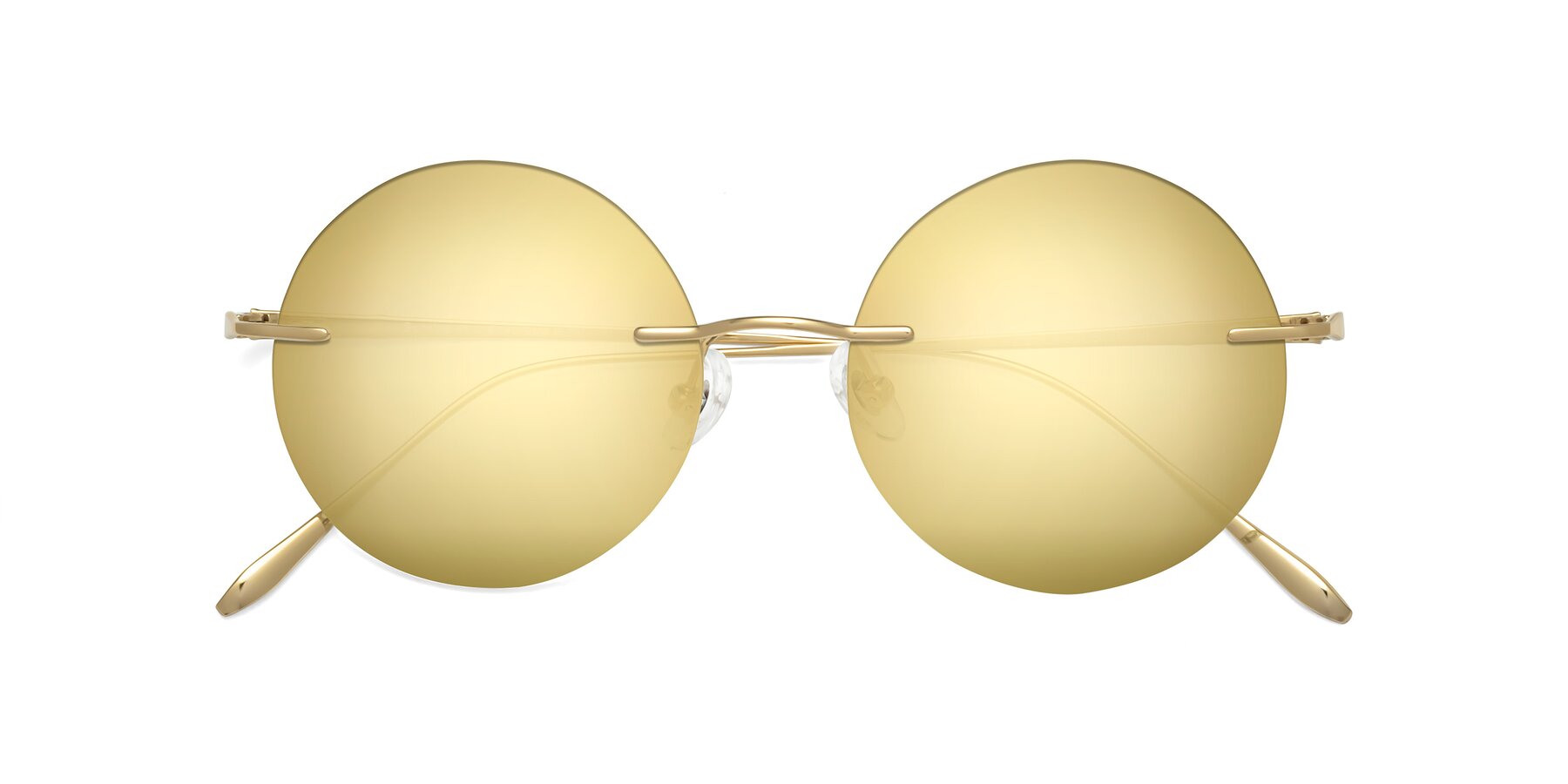 Folded Front of Sunrise in Gold with Gold Mirrored Lenses