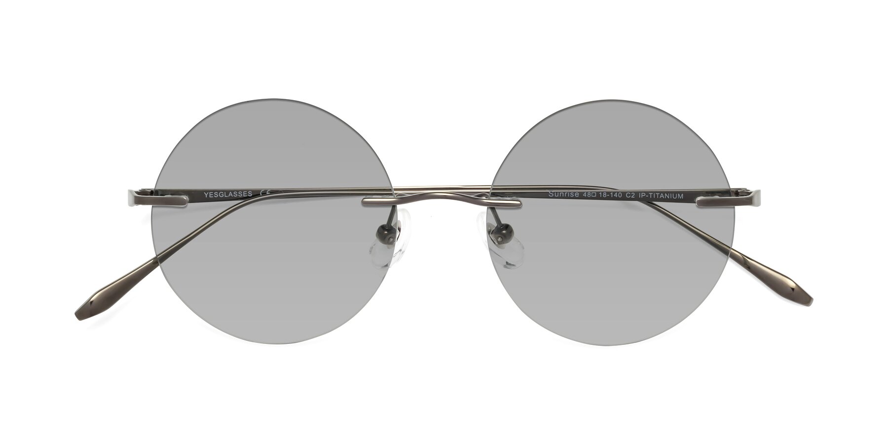 Folded Front of Sunrise in Gunmetal with Light Gray Tinted Lenses