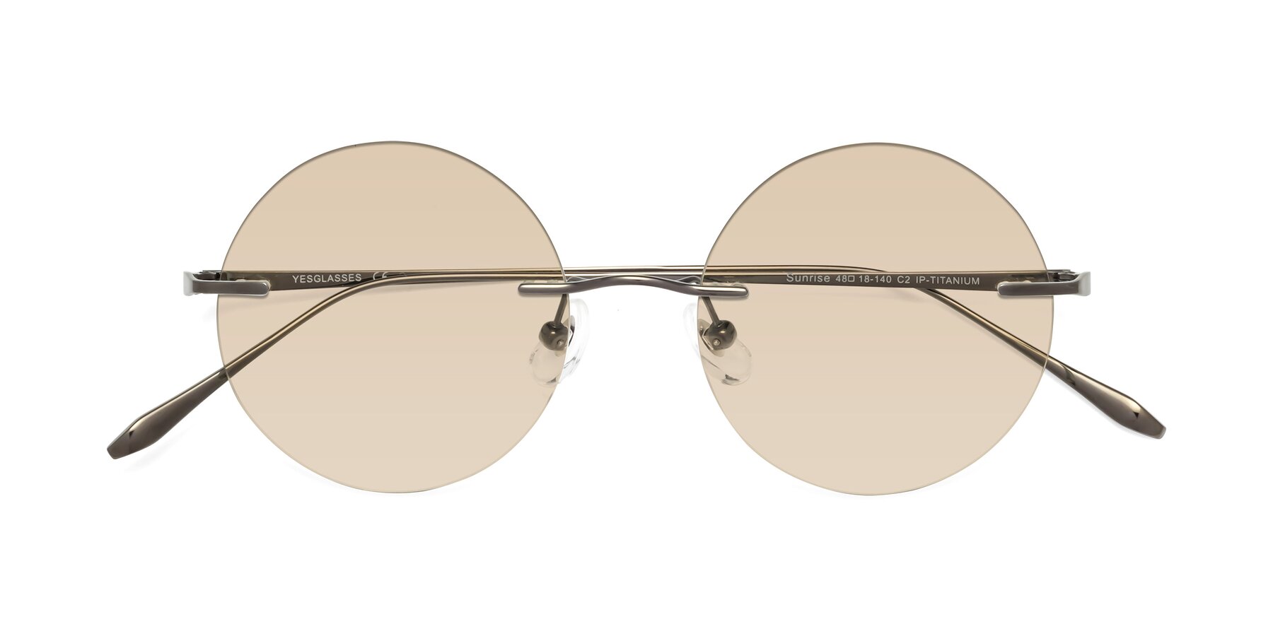 Folded Front of Sunrise in Gunmetal with Light Brown Tinted Lenses