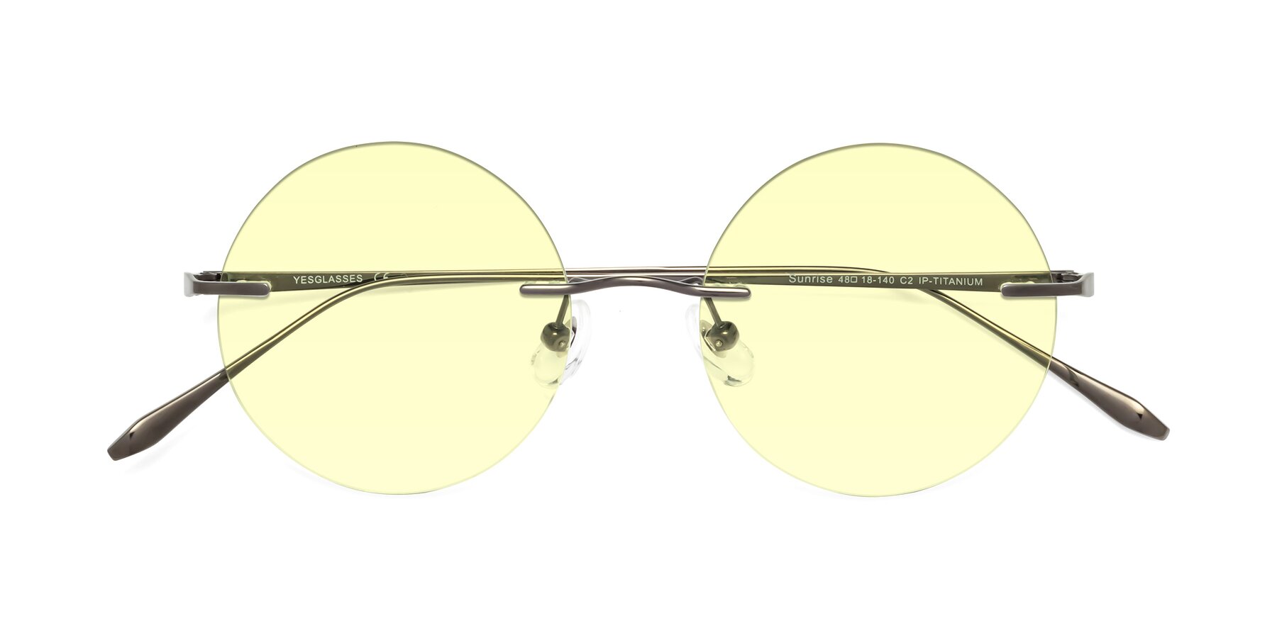 Folded Front of Sunrise in Gunmetal with Light Yellow Tinted Lenses