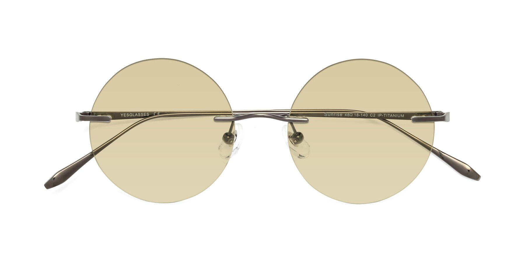 Folded Front of Sunrise in Gunmetal with Light Champagne Tinted Lenses